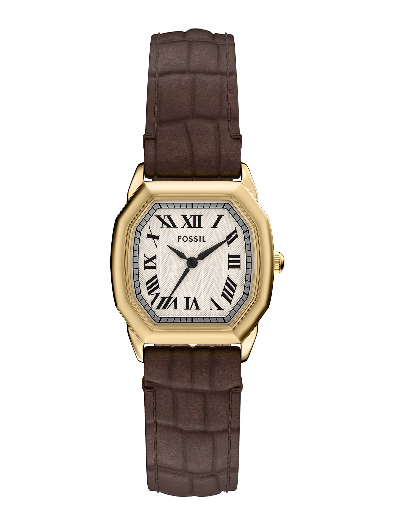 FOSSIL Ceas analogic HARLOW  maro / auriu / alb