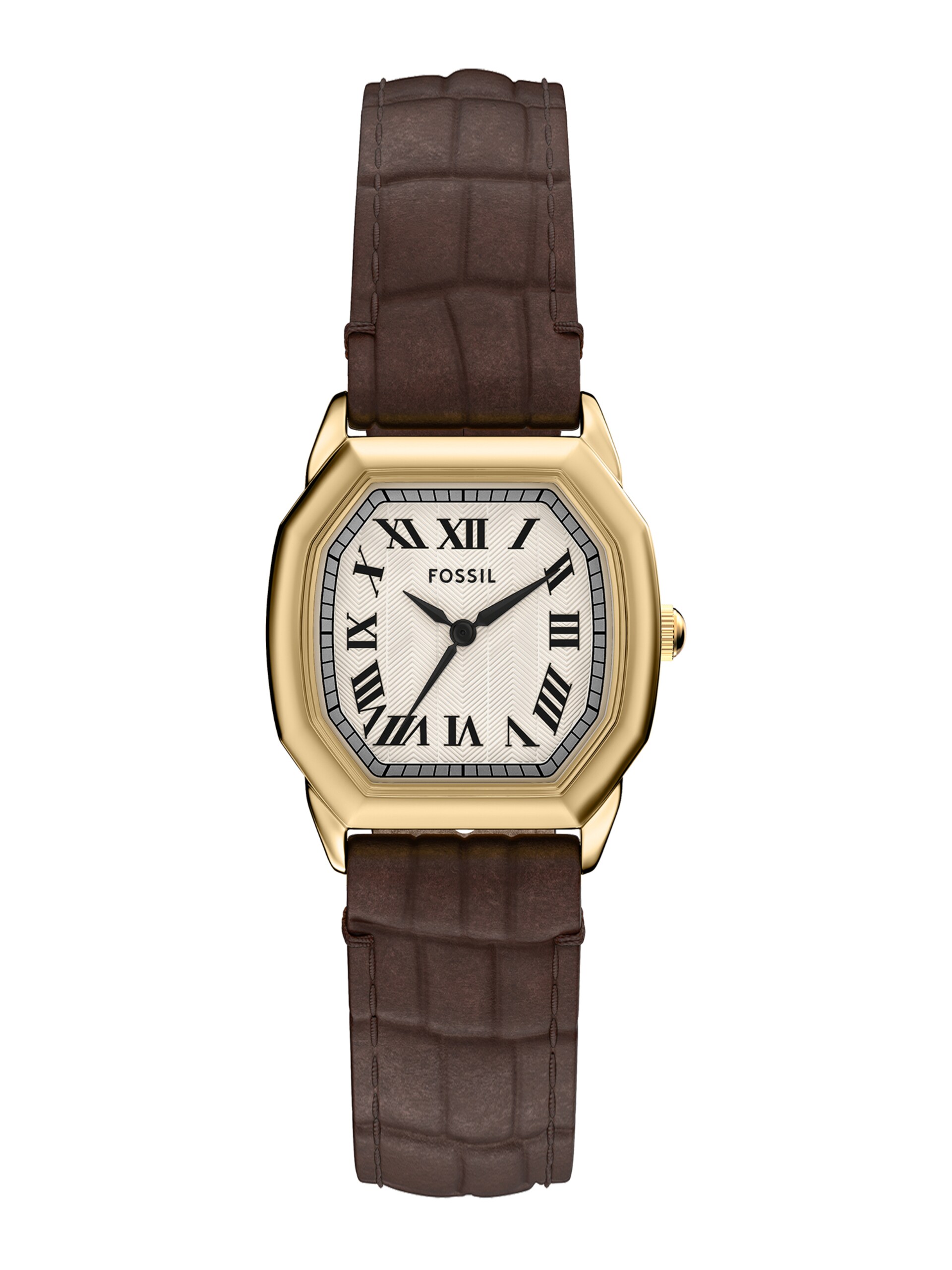 FOSSIL Analog klocka 'HARLOW' brun / guld dam