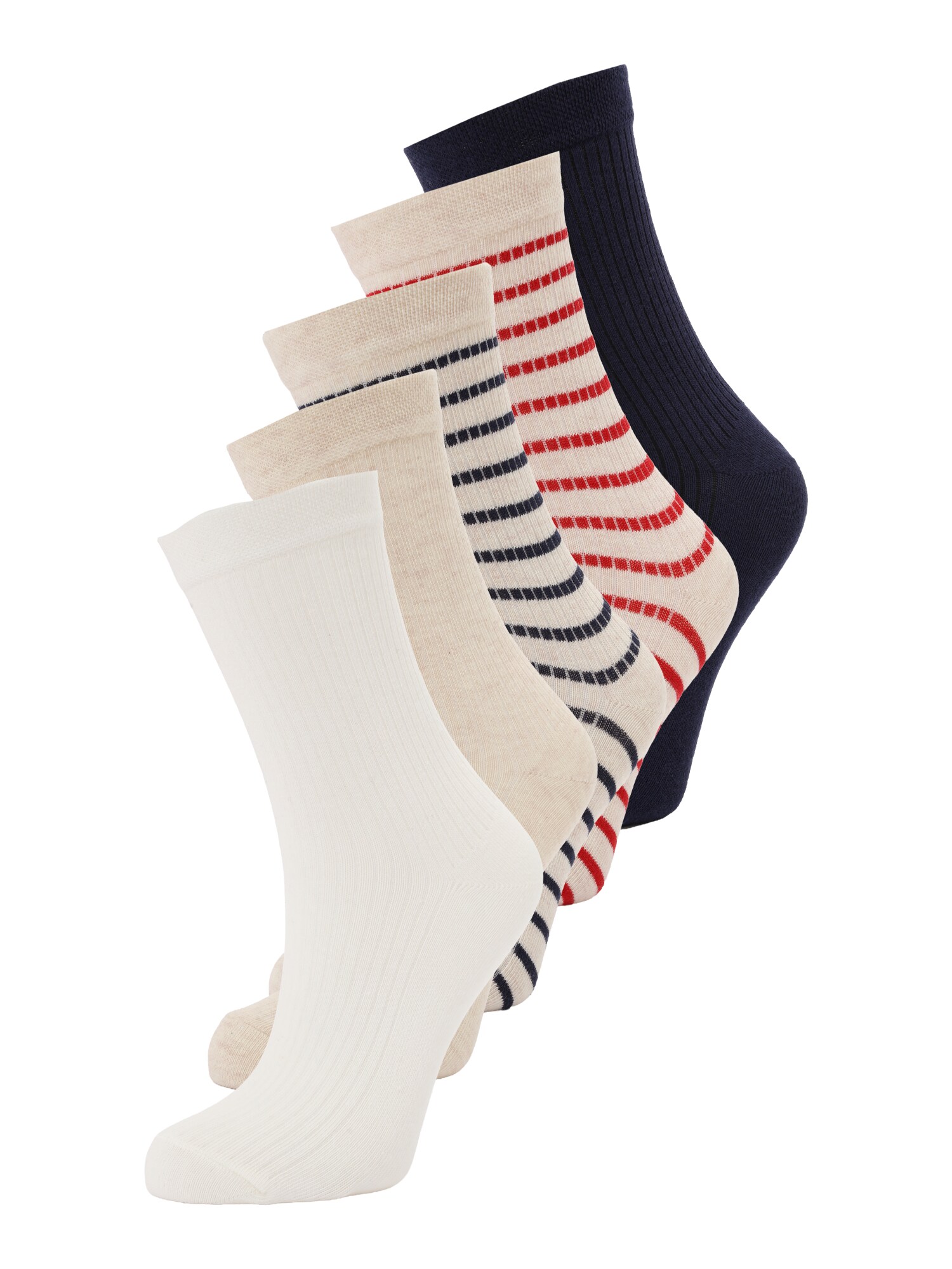 ABOUT YOU Șosete Fee  bej / bleumarin / roşu închis / alb