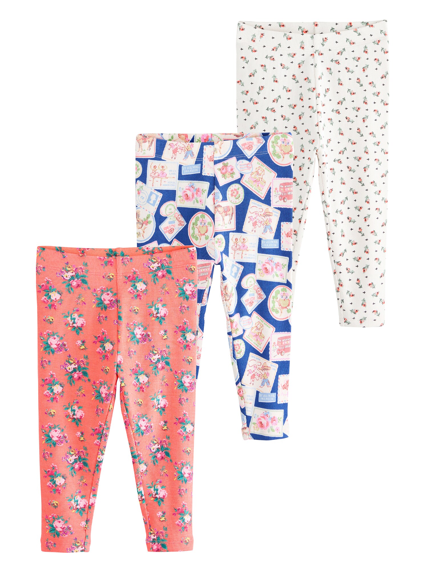 Next Leggings Cath Kidston  albastru regal / verde / roz / alb