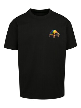 F4NT4STIC Shirt ‘Rainbow Turtle’ Geel / Zwart