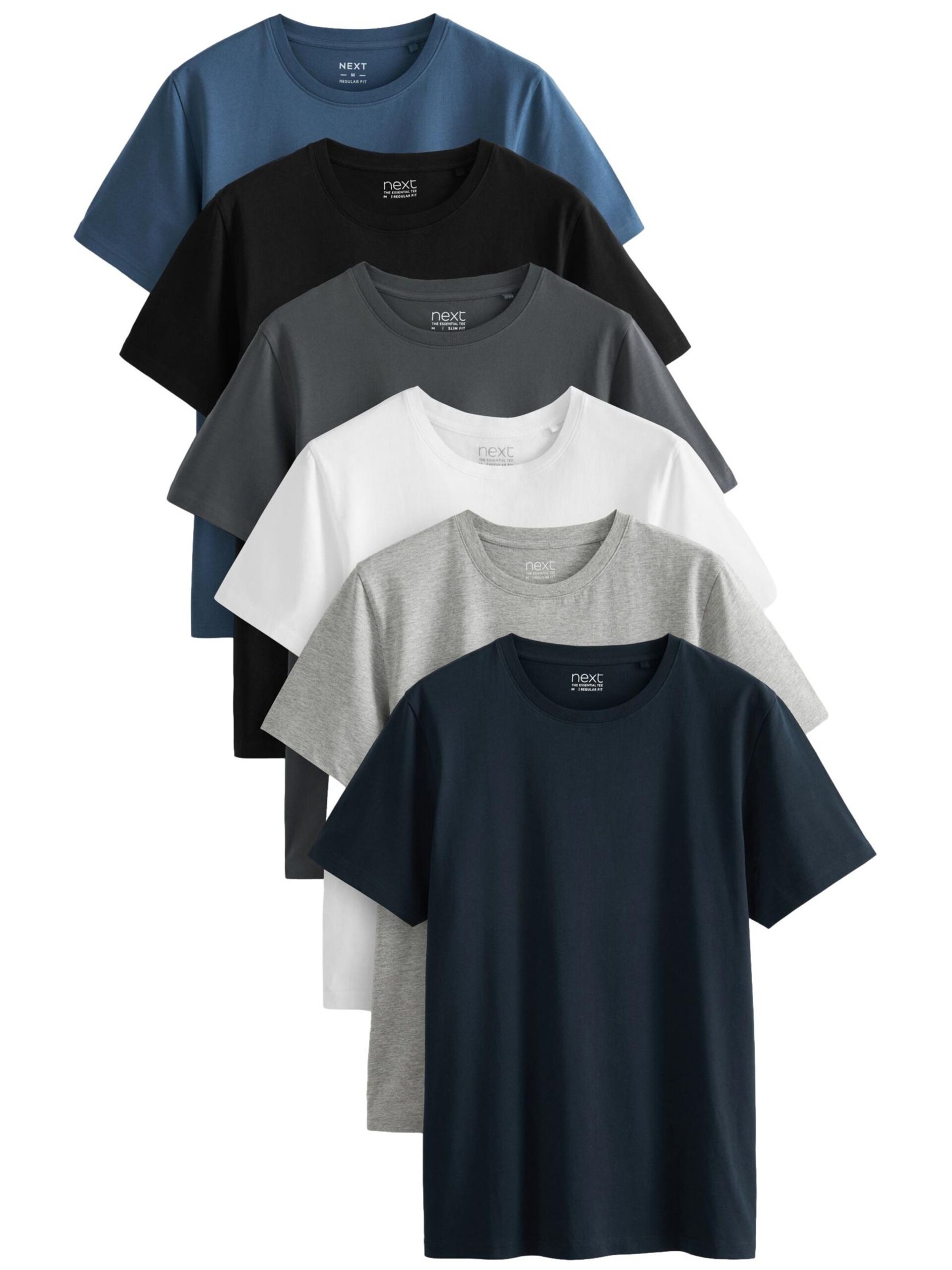 Next T-shirt marinblå / opal / grå / ljusgrå / svart herr