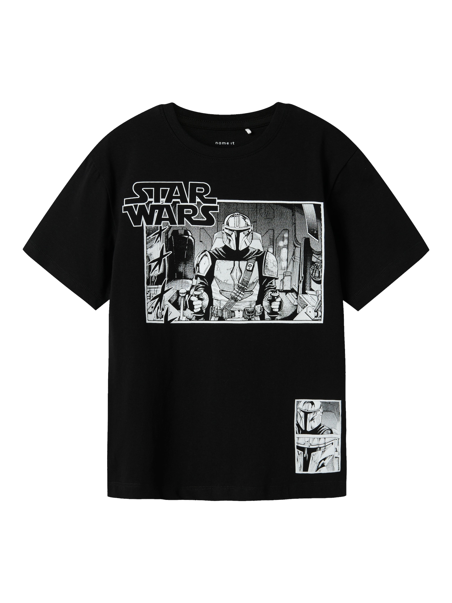 NAME IT Póló 'NKMALLAN STARWARS'  fekete / fehér akciós termékkép 1