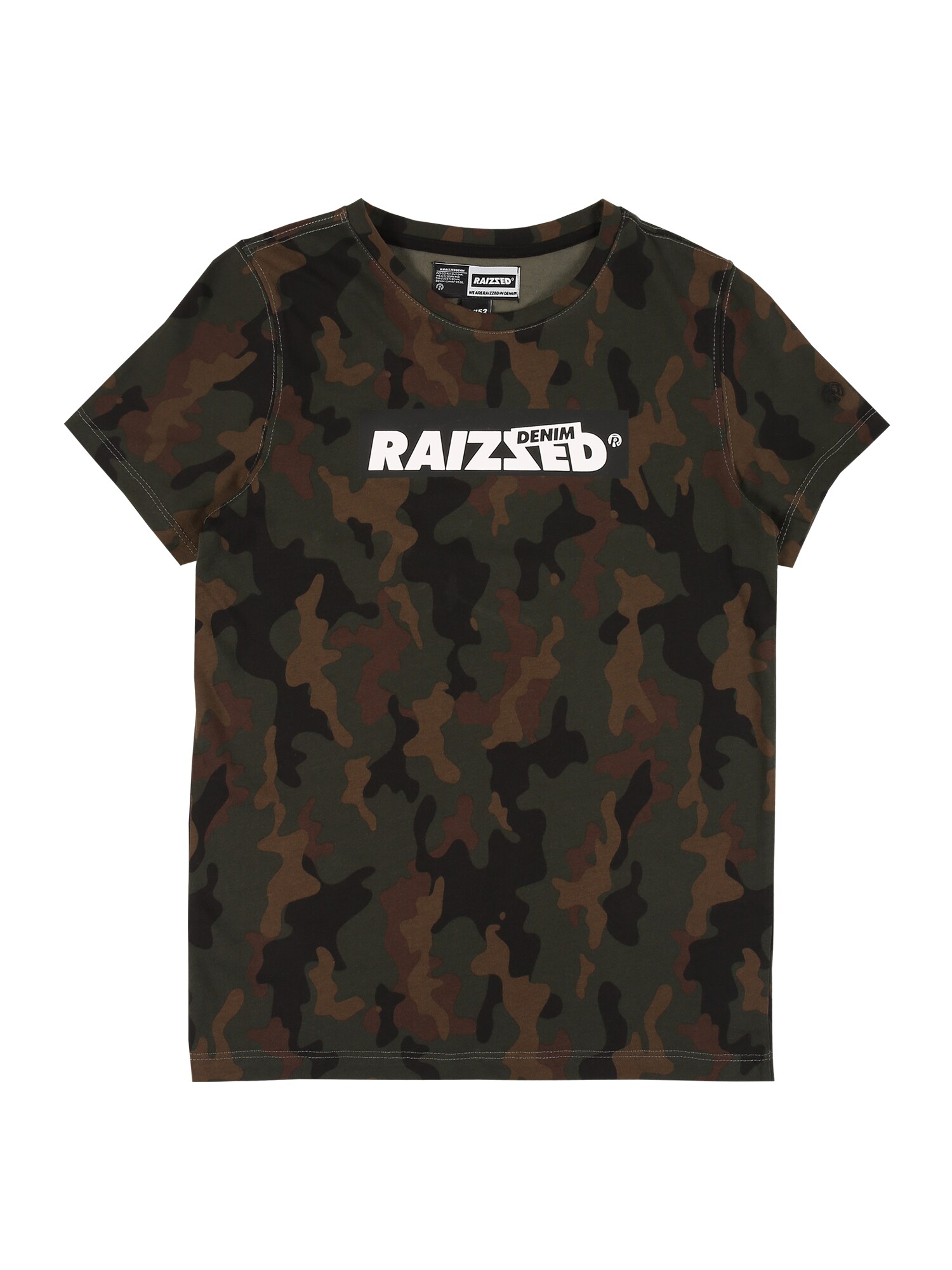 Raizzed Marškinėliai 'Hanno'  alyvuogių spalva / rusvai žalia / juoda / balta