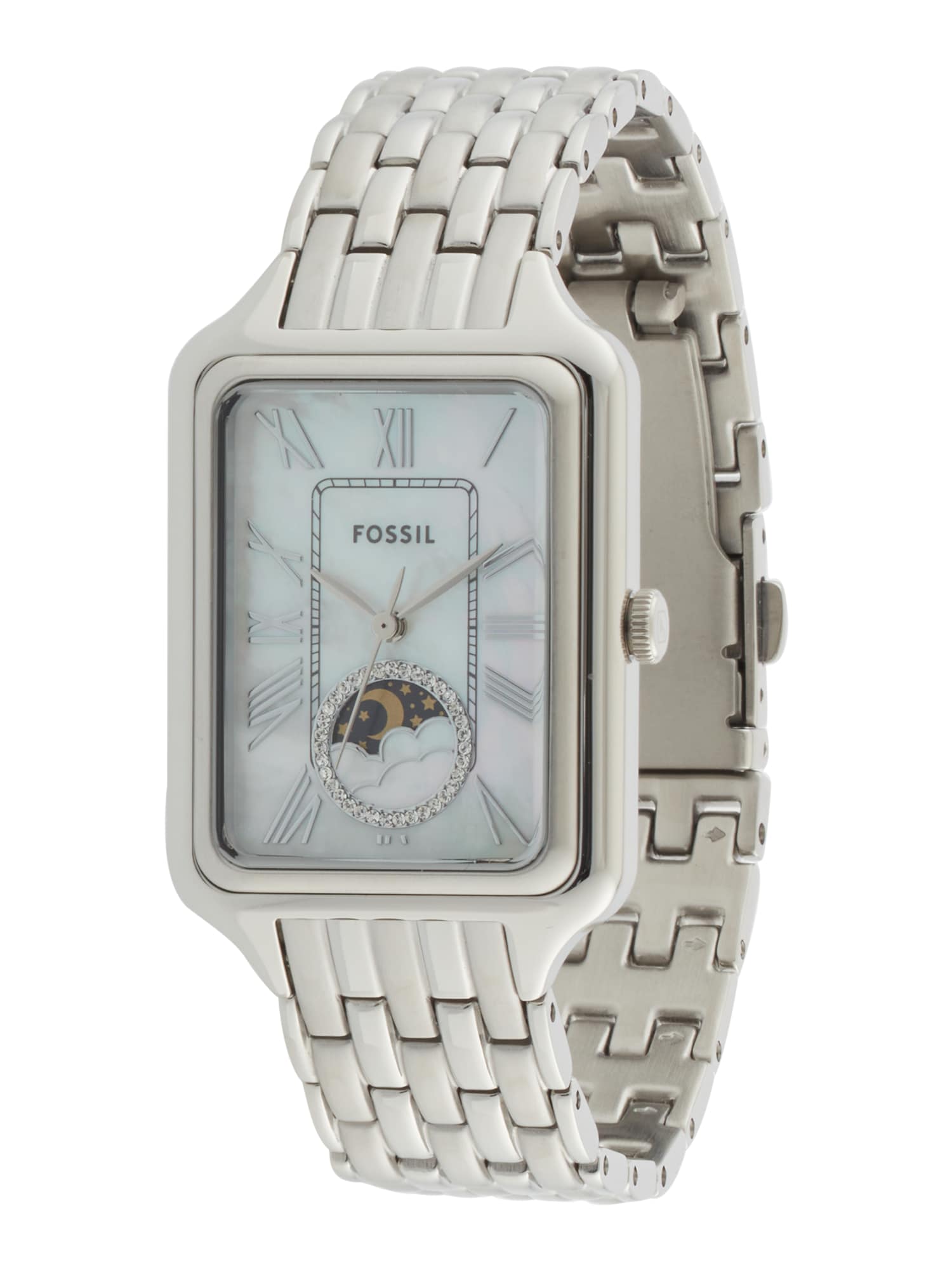 FOSSIL Ceas analogic Raquel  argintiu / alb murdar