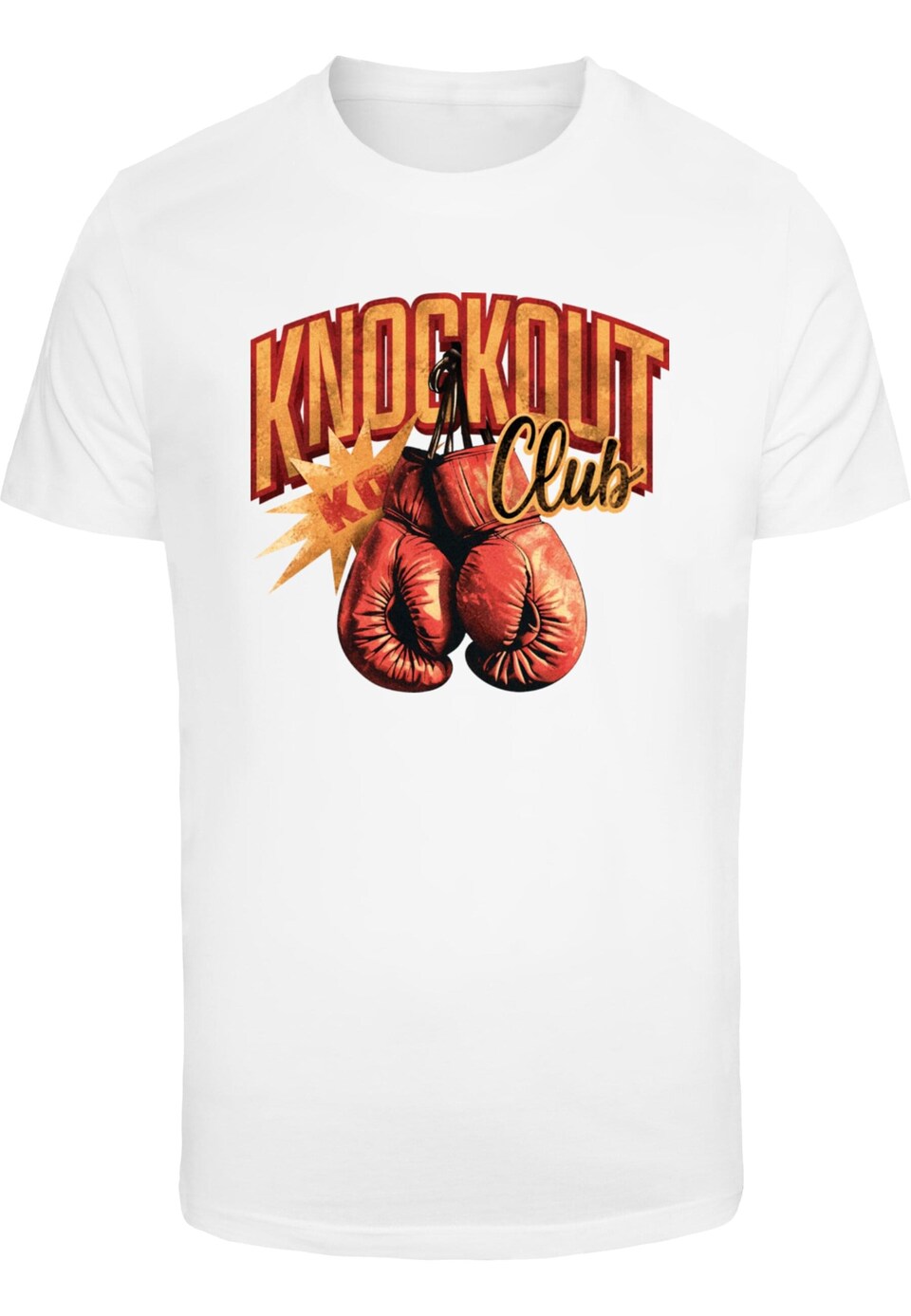 T-shirt 'Knockout Club' orange / röd / svart
