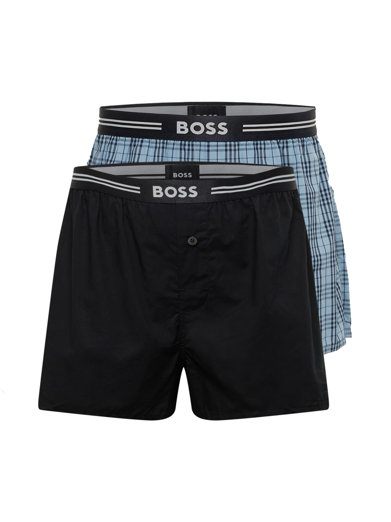 BOSS Orange Boxer trumpikės šviesiai mėlyna / tamsiai mėlyna / balta