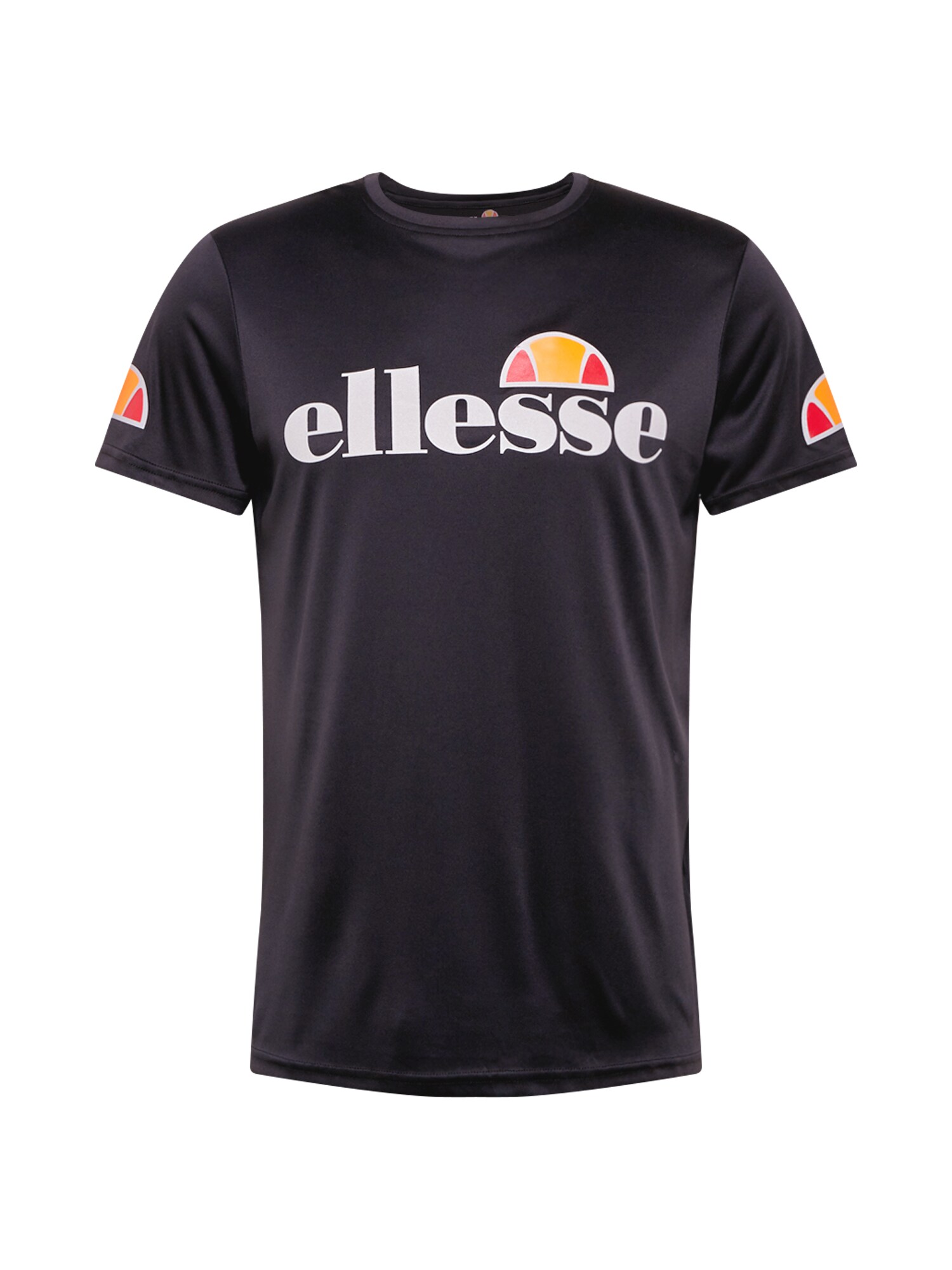 ELLESSE Sportiniai marškinėliai 'Pozzio'  juoda / balta / šviesiai raudona / oranžinė