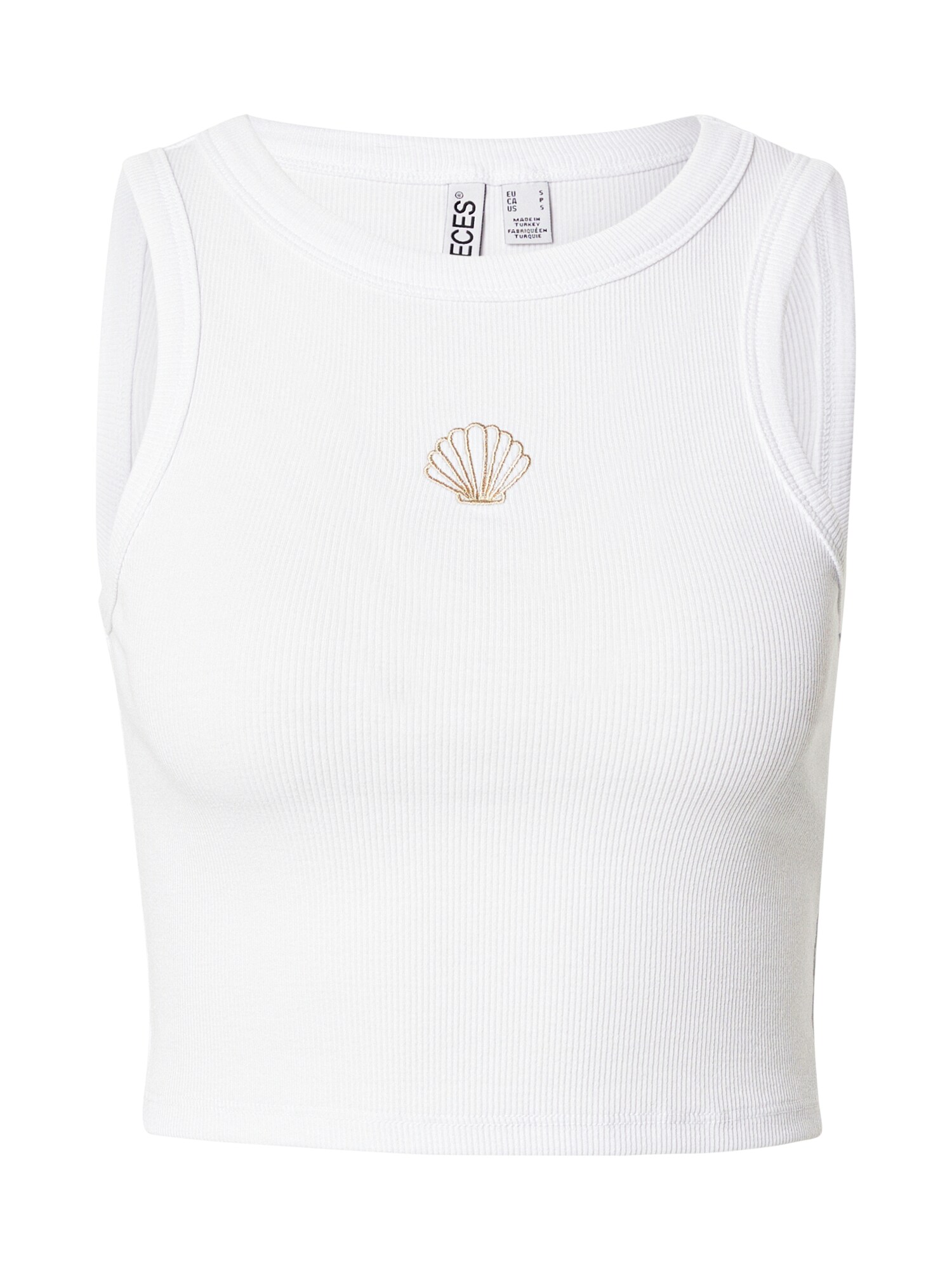PIECES Top PCMIMI  auriu / alb