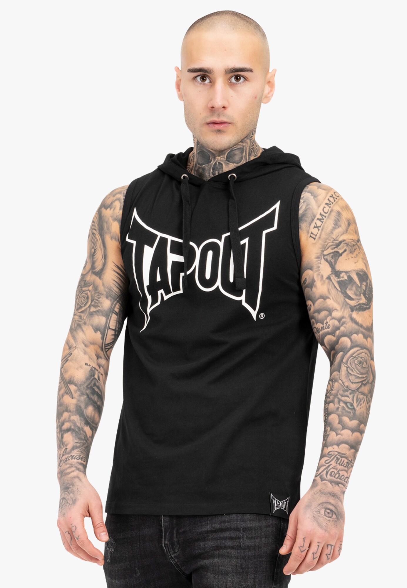 Tapout Póló 'Alameda'  fekete / fehér termék 2. képe