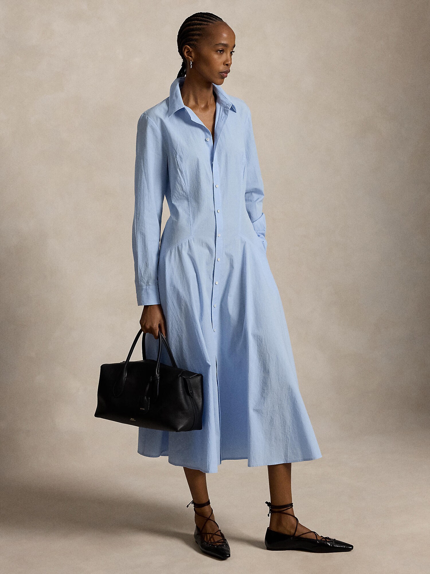 Polo Ralph Lauren Vestido camisero azul claro – imagen 6