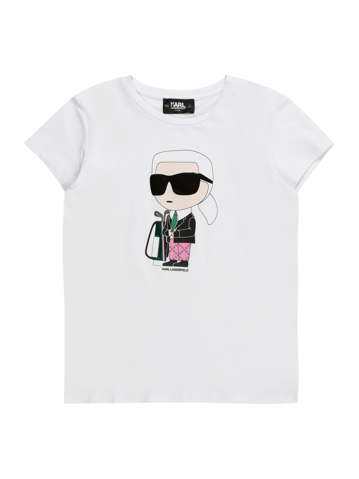 Karl Lagerfeld Тениска  зелено / розово / черно / бяло