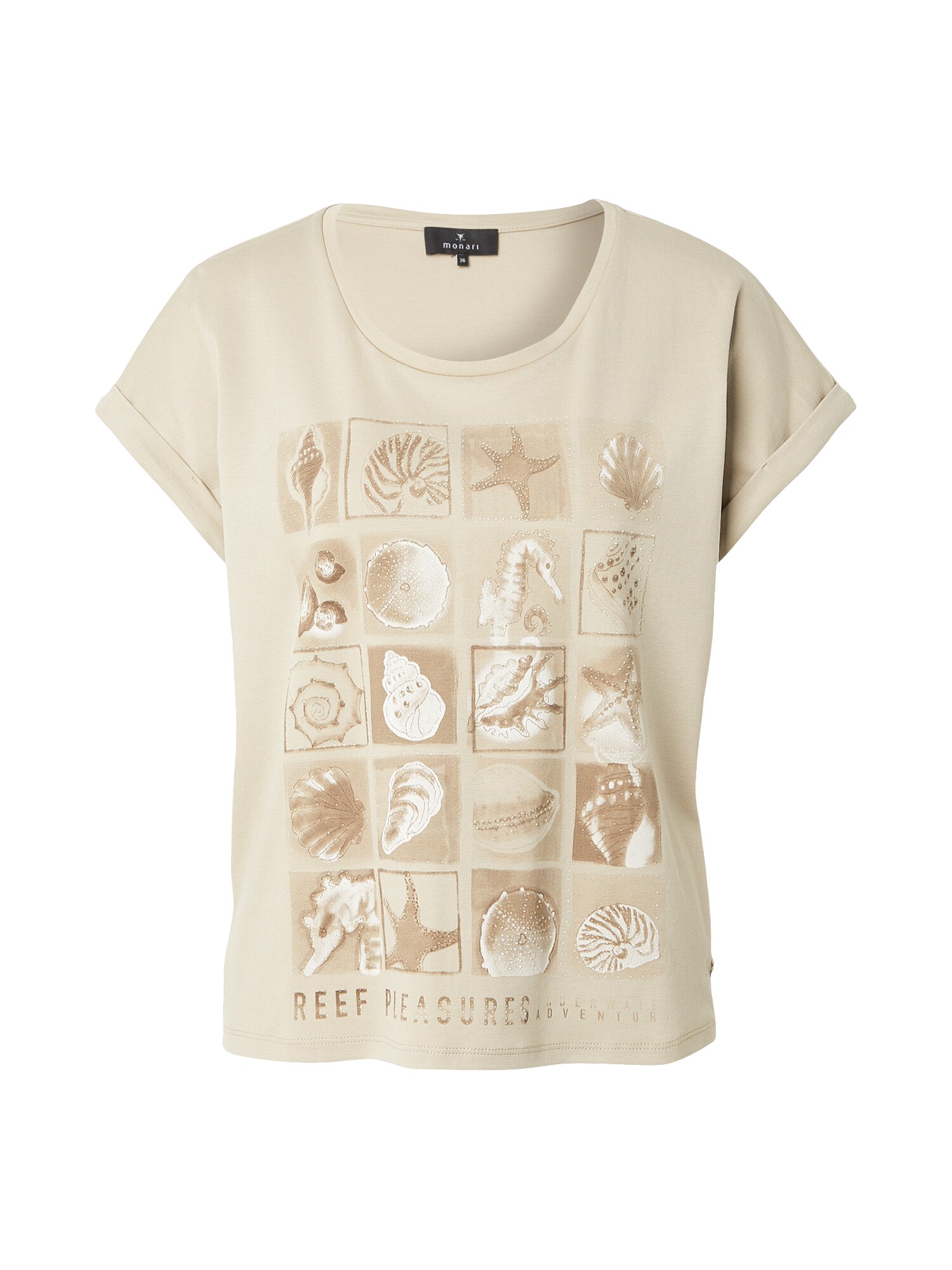 monari Tricou  alb kitt / grej / alb