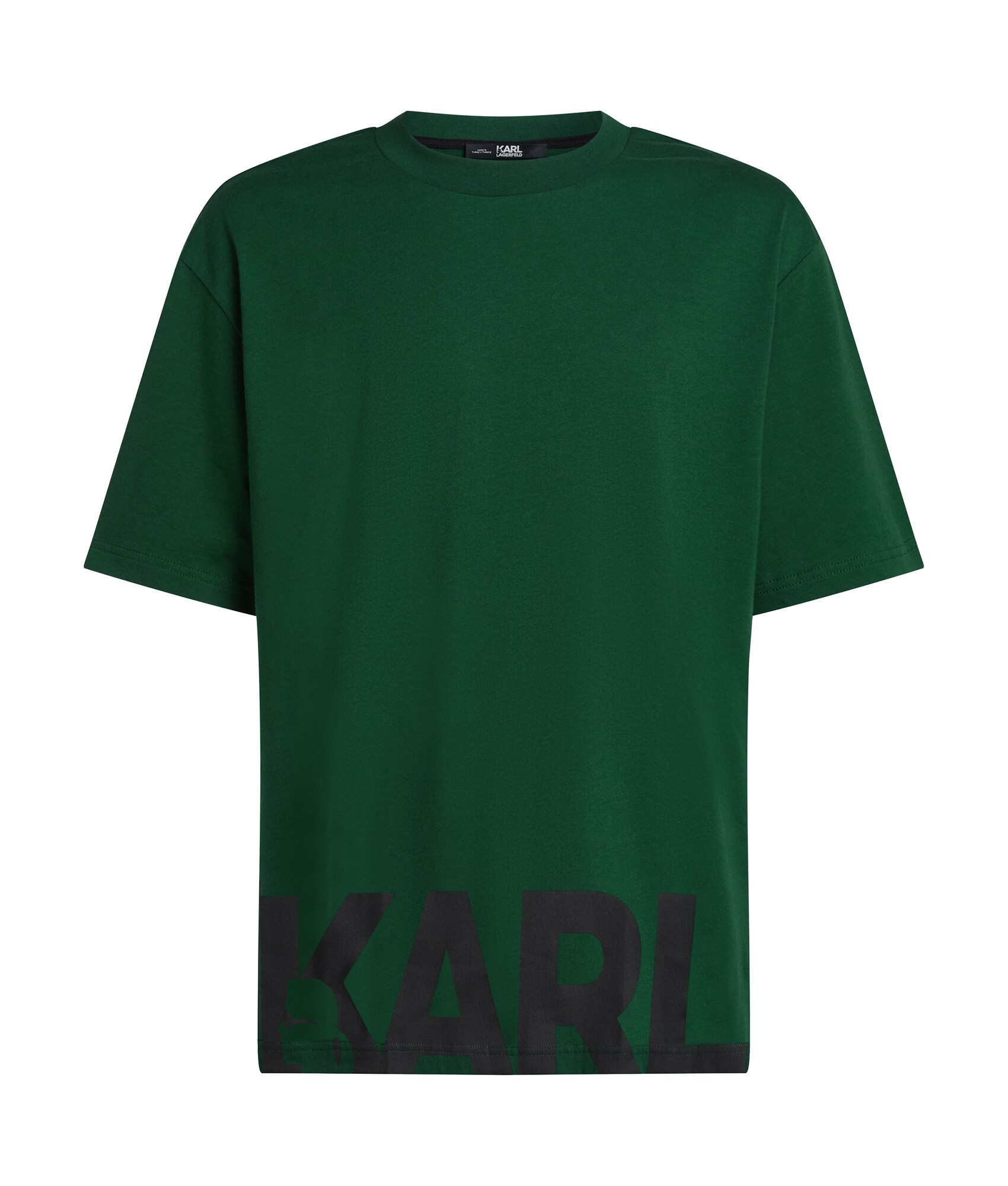 Karl Lagerfeld Póló ' Bold Hem Relaxed '  zöld / fekete akciós termékkép 1