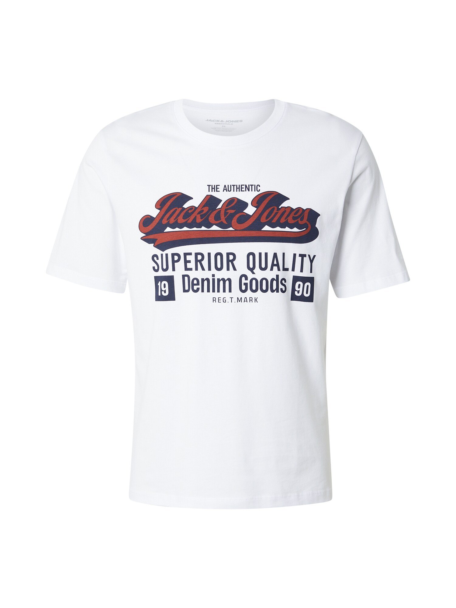 JACK & JONES Tricou  albastru marin / roșu ruginiu / alb