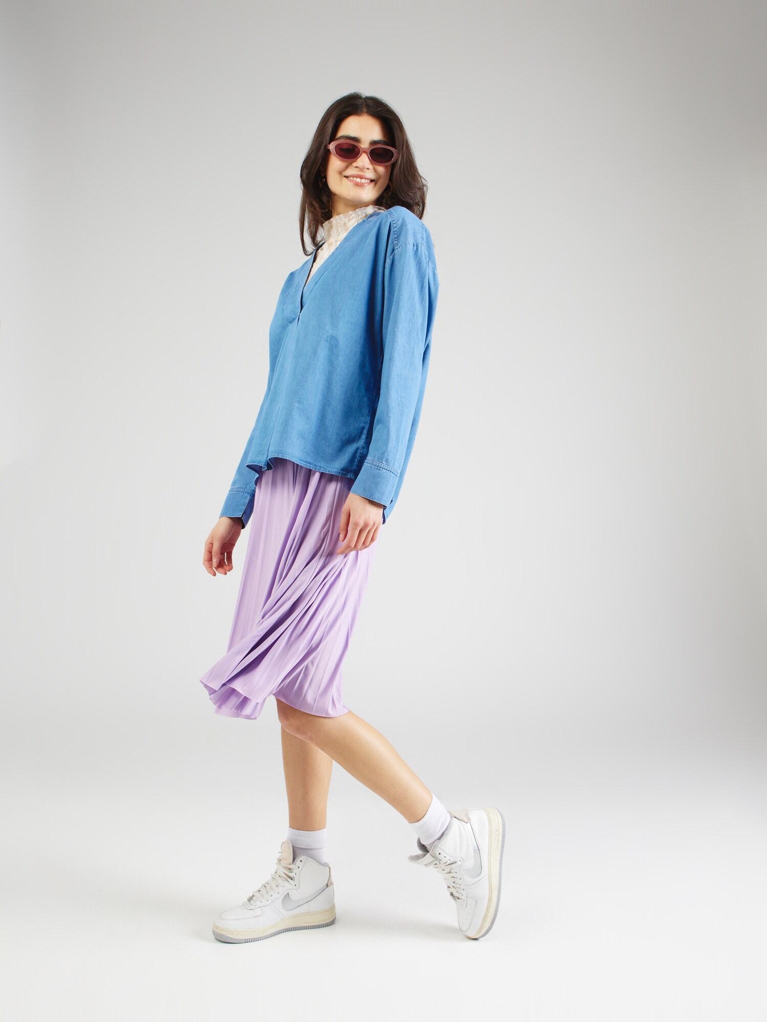 ESPRIT Blúzka  modrá denim (obrázok 4)
