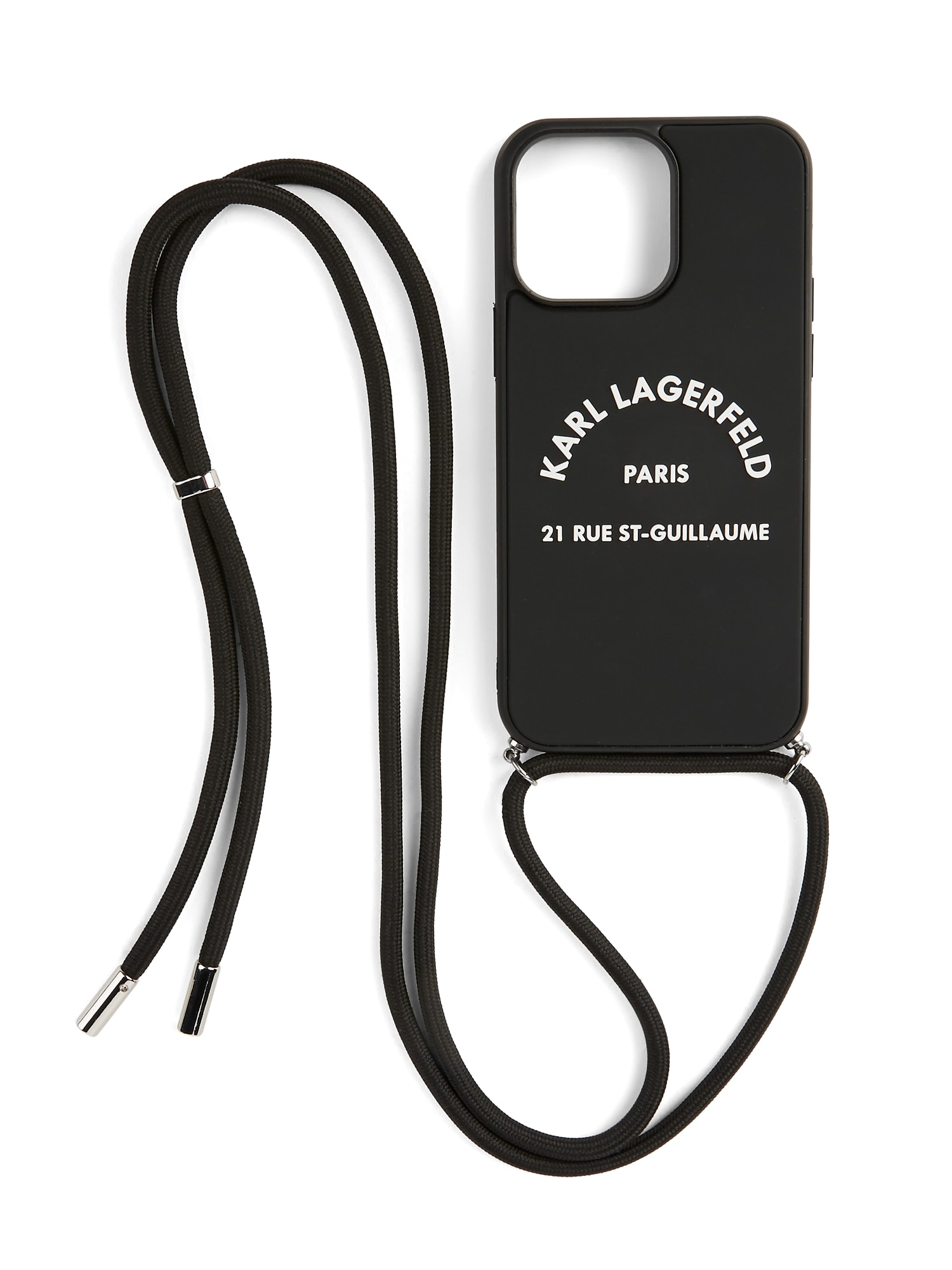 Karl Lagerfeld Išmaniojo telefono dėklas ' iPhone 14 Pro ' juoda / balta