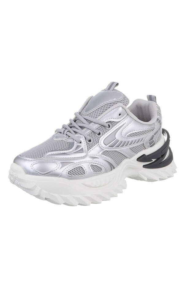 Ital-Design Freizeitschuhe ' Sneakers Low ' Damen Größe 39 silber