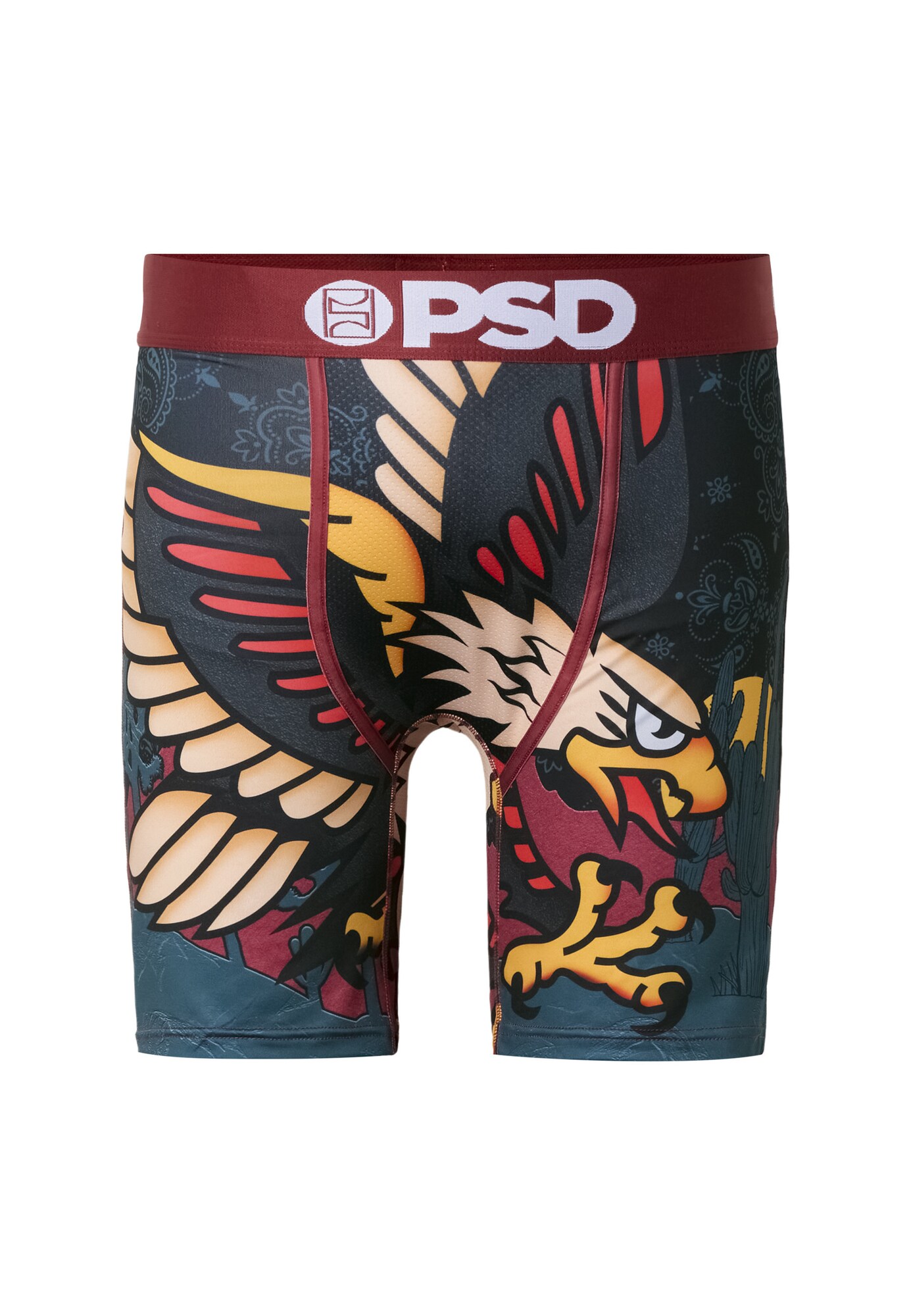 PSD Calzoncillo boxer 'Eagle Soar' piel / amarillo / antracita / burdeos