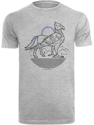 F4NT4STIC Shirt ‘Harry Potter Buckbeak Line Art’ Blauw / Grijs / Zwart