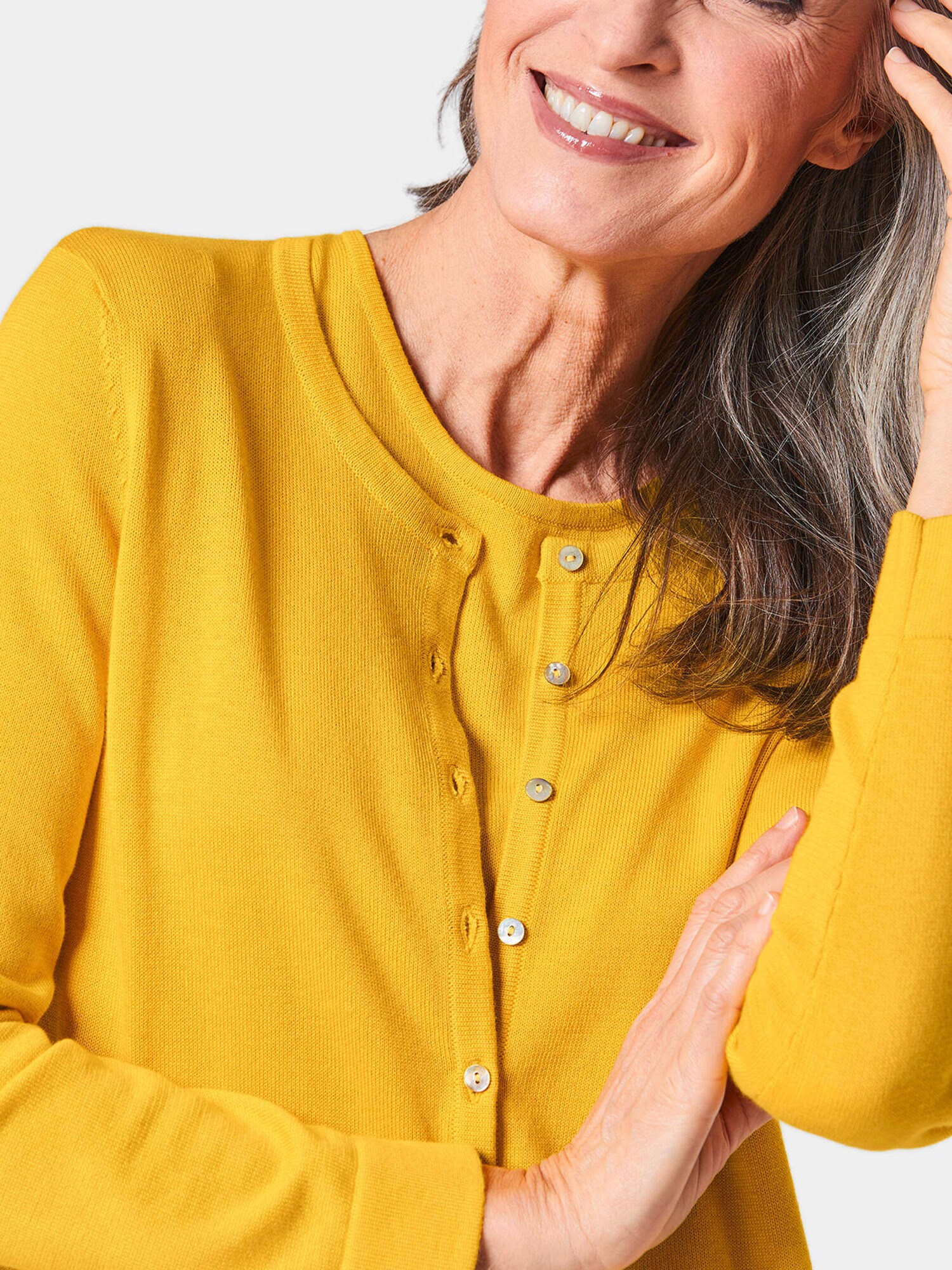 Thumbnail - Goldner Strickjacke
