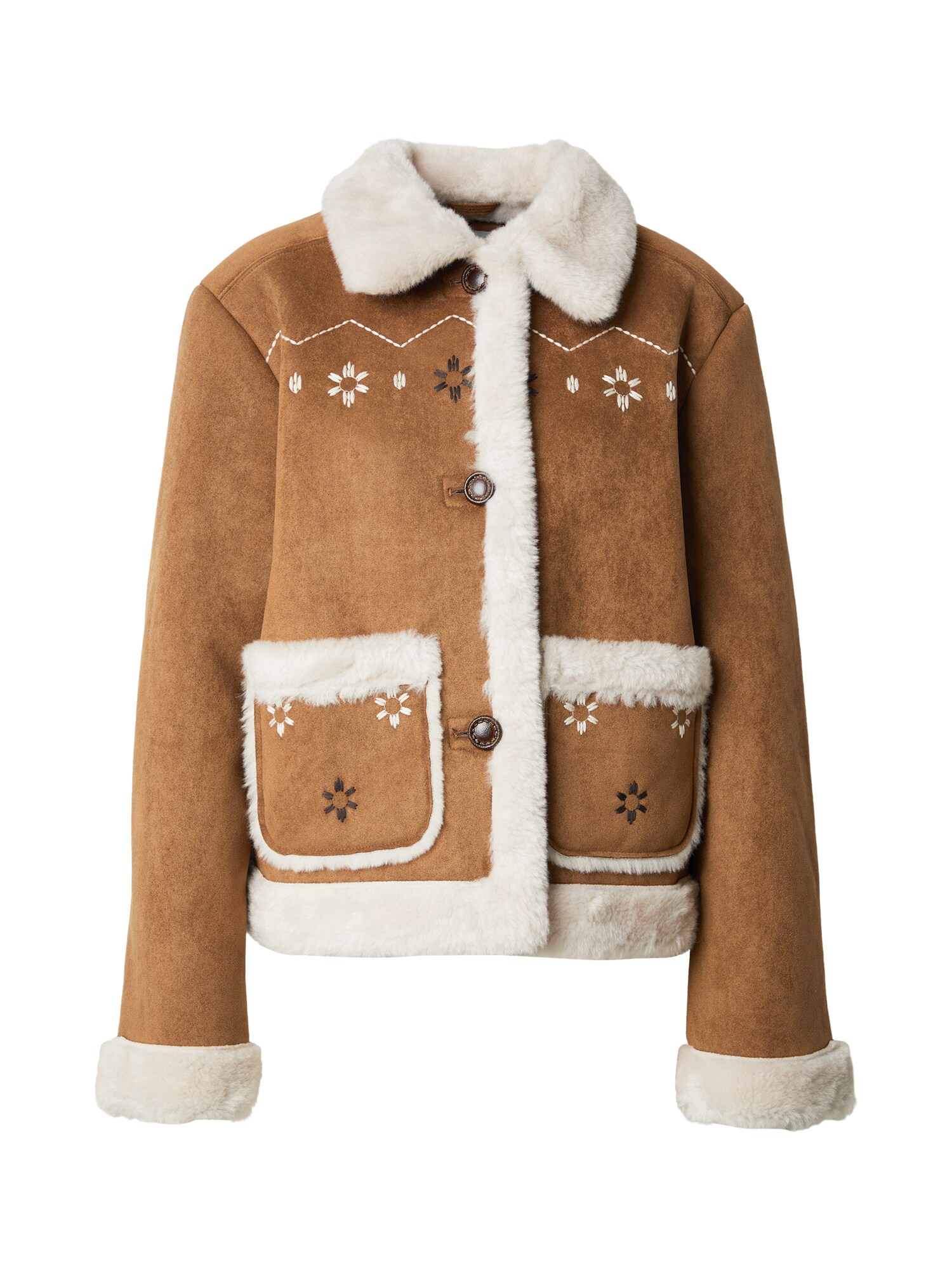 HOLLISTER Geacă de primăvară-toamnă  maro / maro pueblo / alb