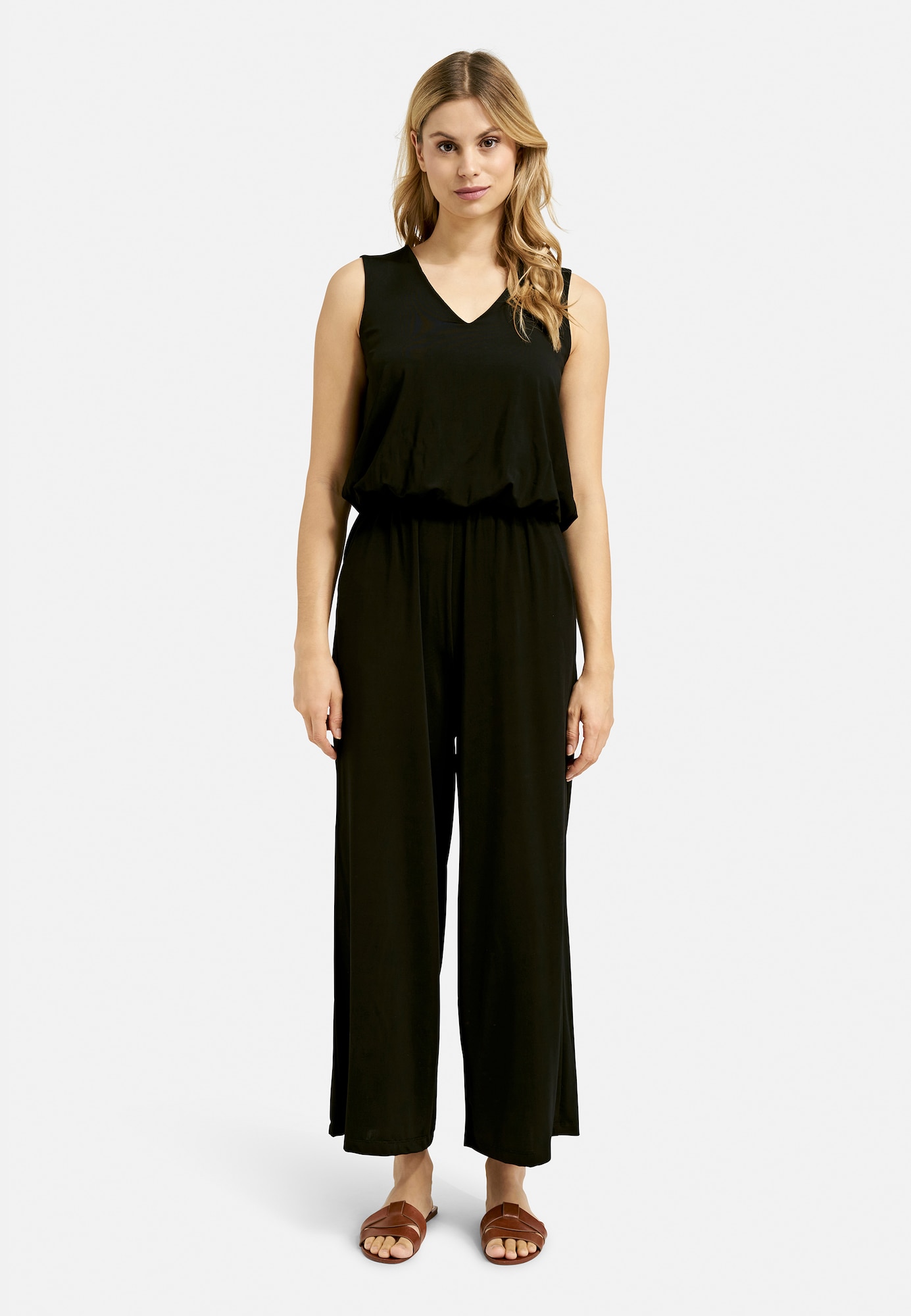 Thumbnail - Milano Italy Jumpsuit mit V-Neck und weitem Bein