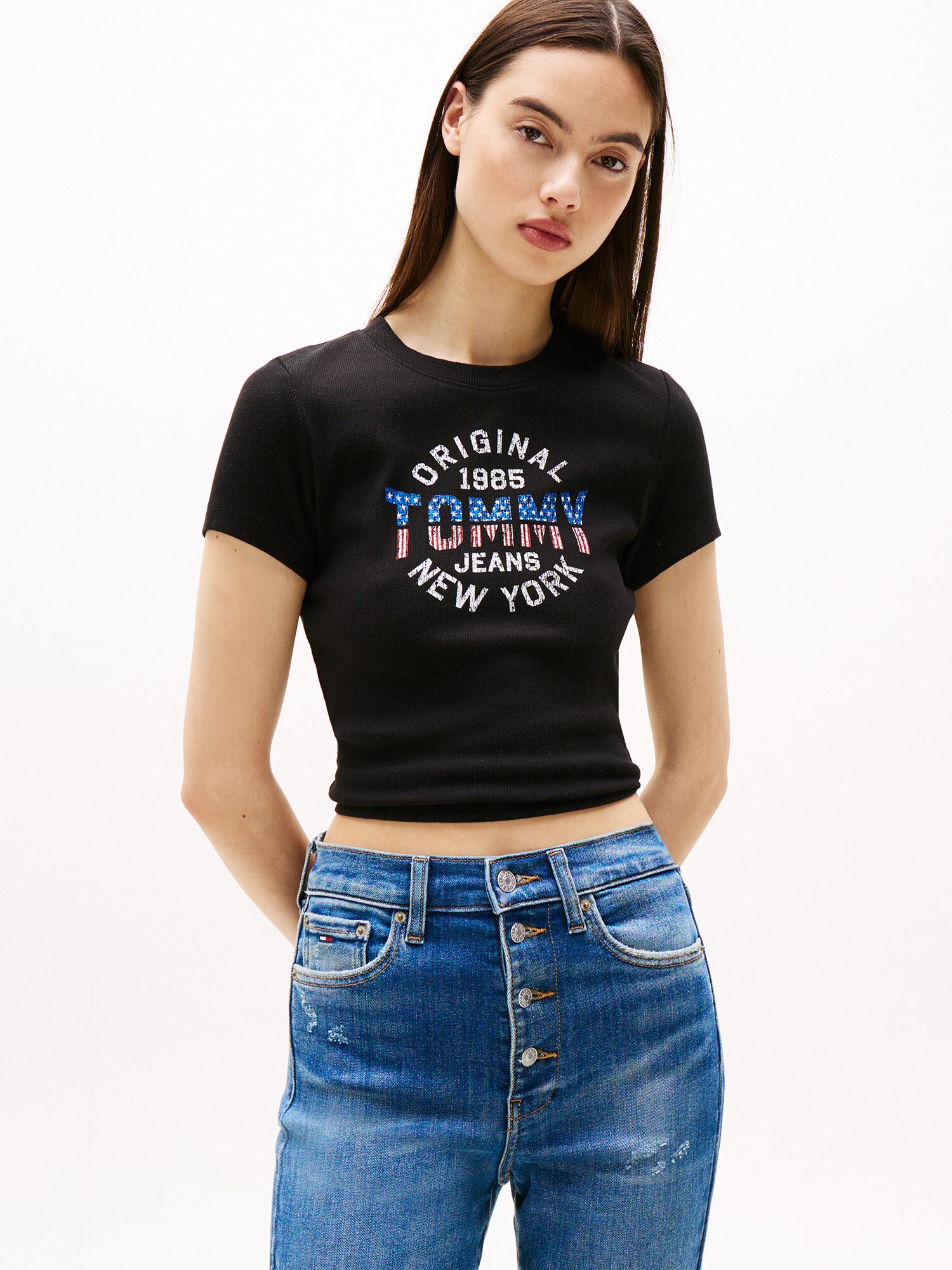 Tommy Jeans Póló 'New York'  kék / piros / fekete / fehér termék 2. képe