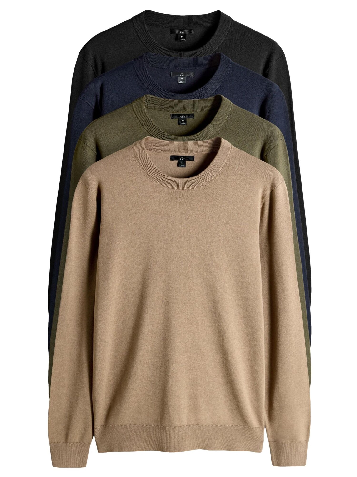 The Set Pulover  bej / albastru marin / oliv / negru