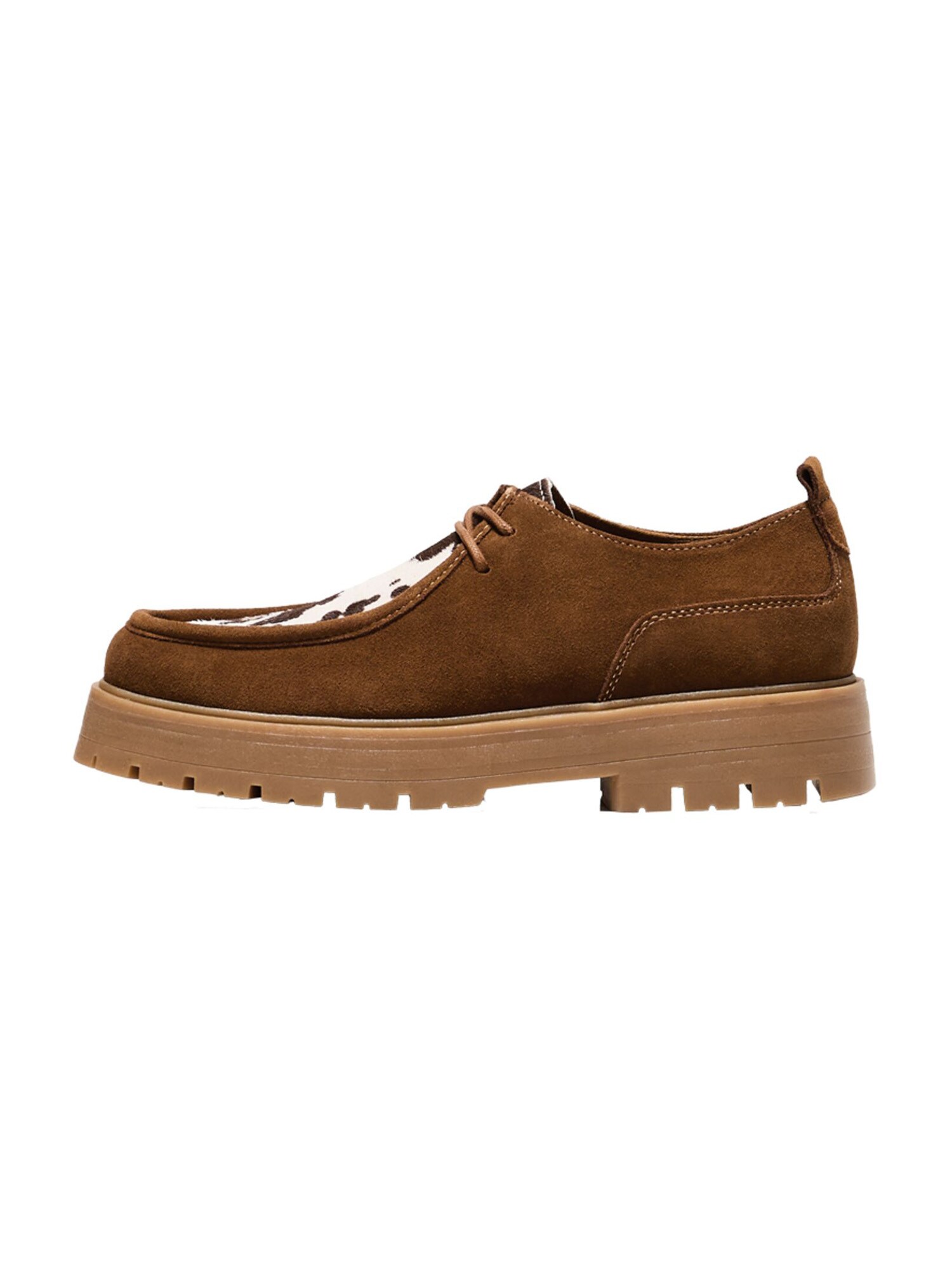 Bershka Fűzős cipő  barna / sötét barna / piszkosfehér termék 2. képe