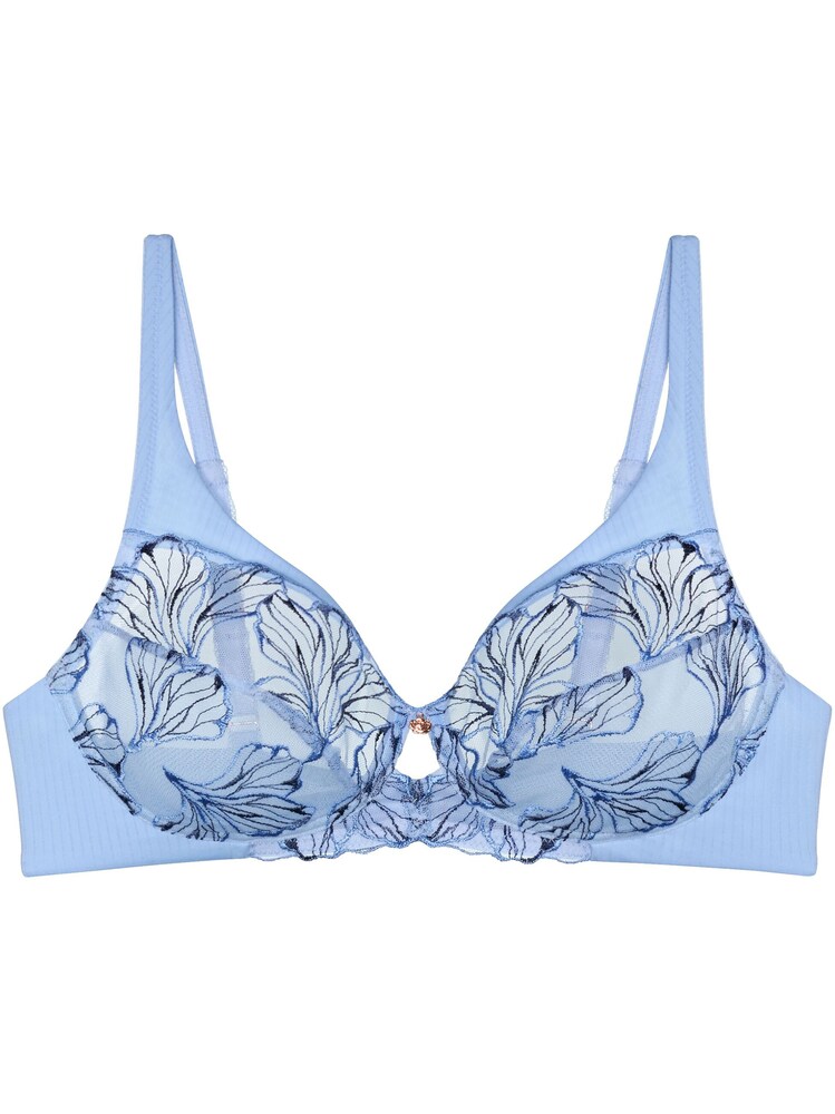 TRIUMPH Bügelloser BH ' Wild Iris Florale ' Damen Größe 75 hellblau Winterkleid