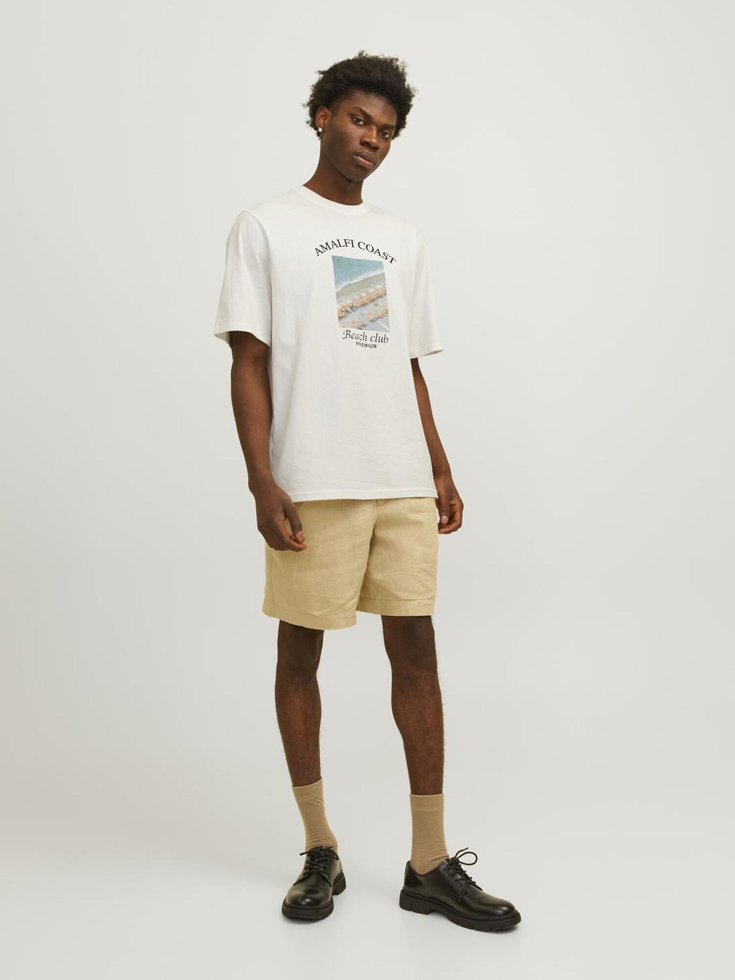 JACK & JONES Tričko béžová / modrá / čierna / biela (obrázok 4)