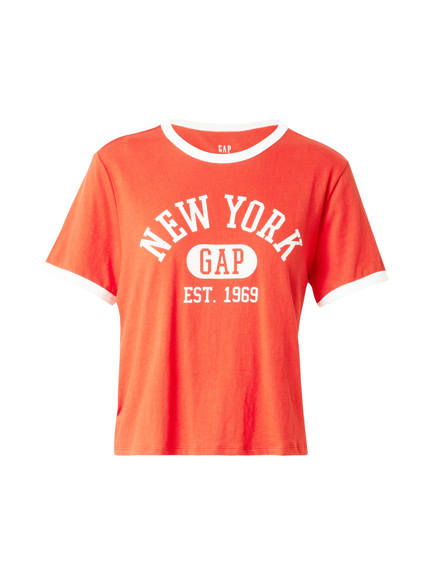 GAP Tricou  roșu orange / alb