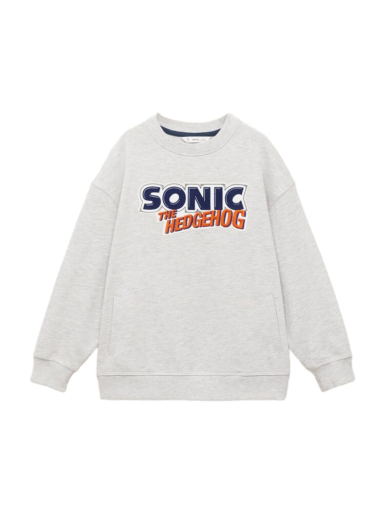 MANGO KIDS Sweatshirt 'SONICTHE' Jungen Größe 128 graumeliert