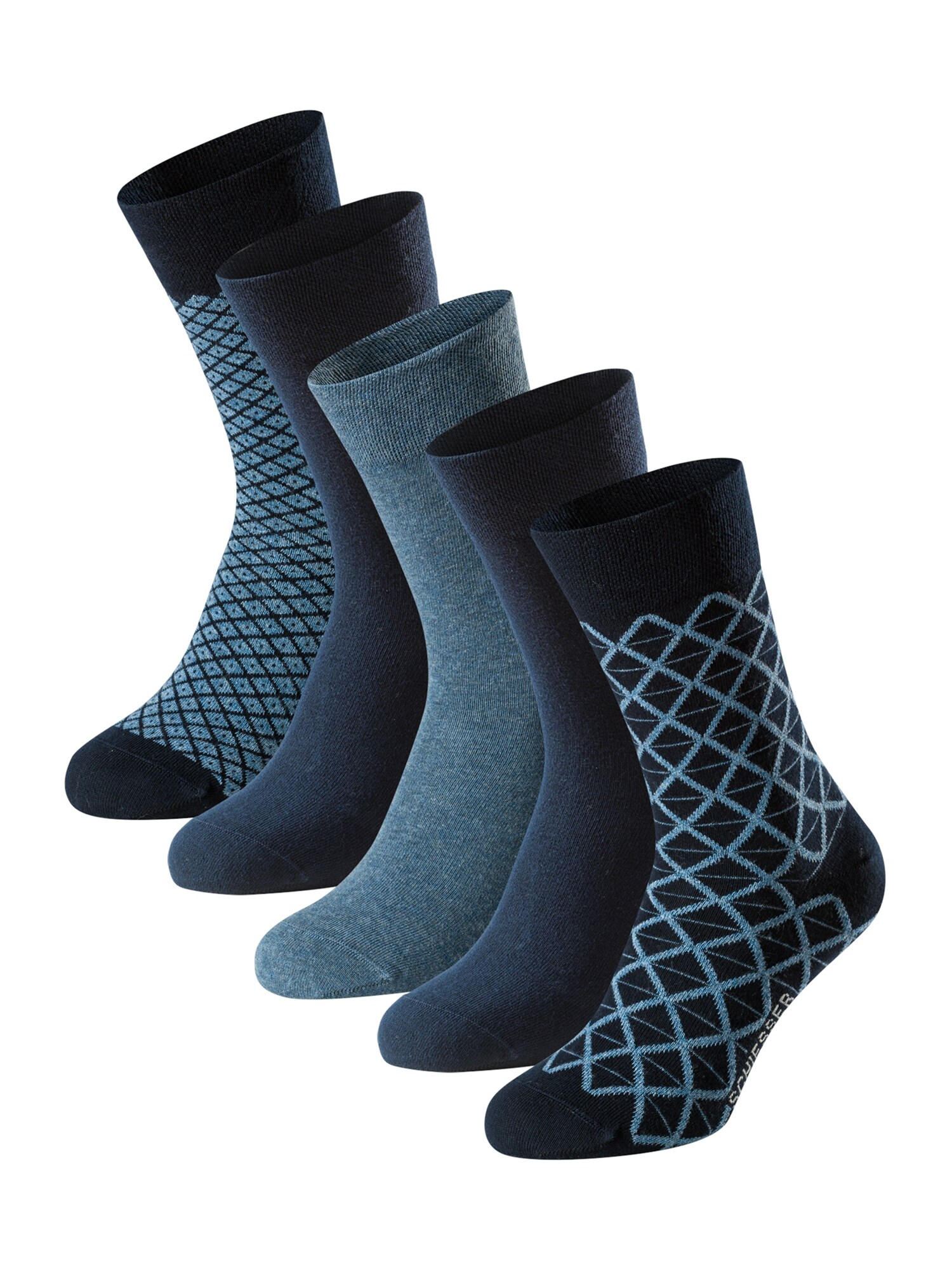 Schiesser Sokken 'Bluebird' Lichtblauw / Donkerblauw