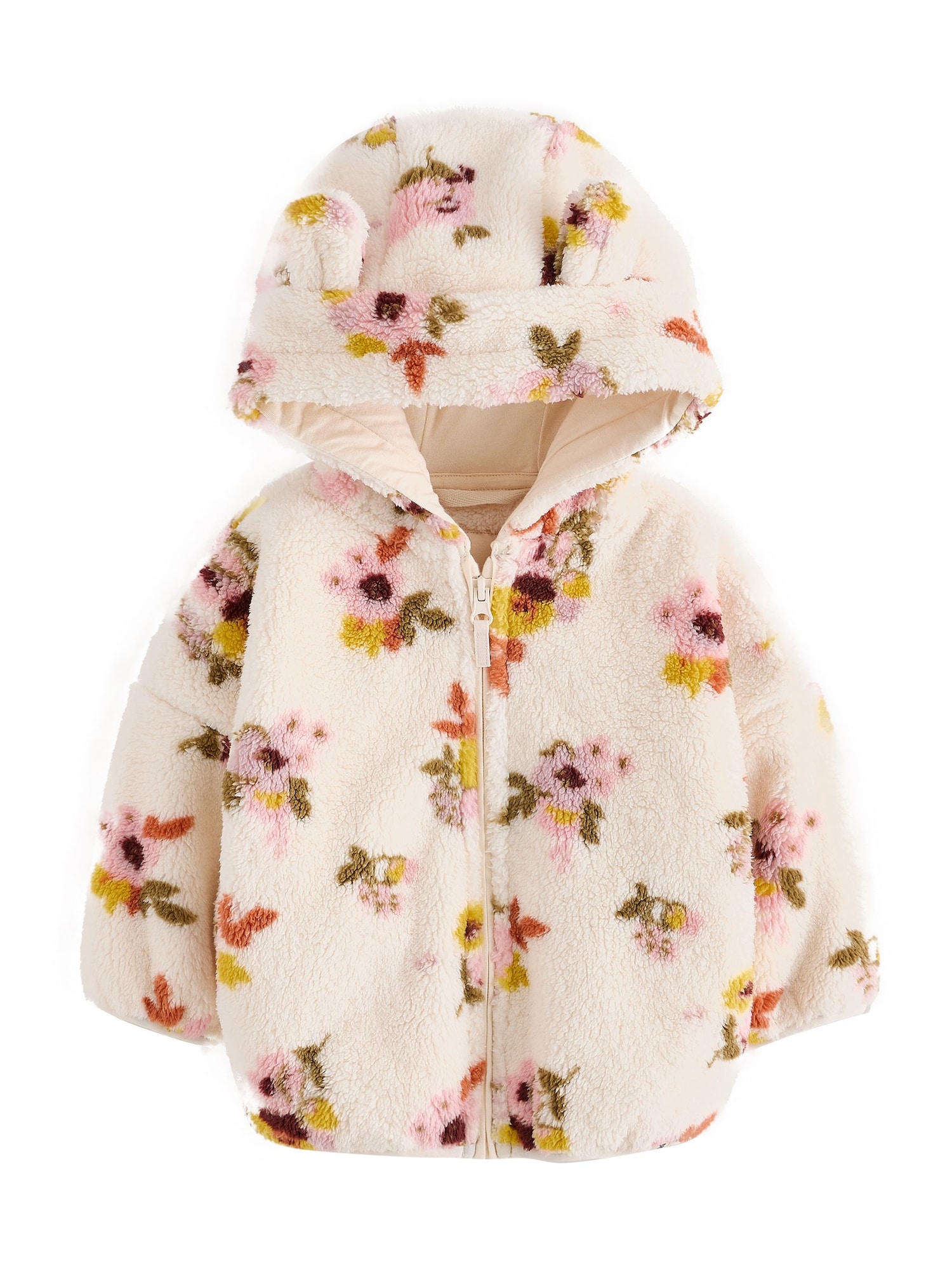 Next Jachetă  fleece crem / galben citron / oliv / roz