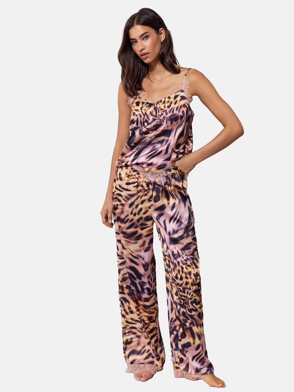 Pyjamas brun / rosa