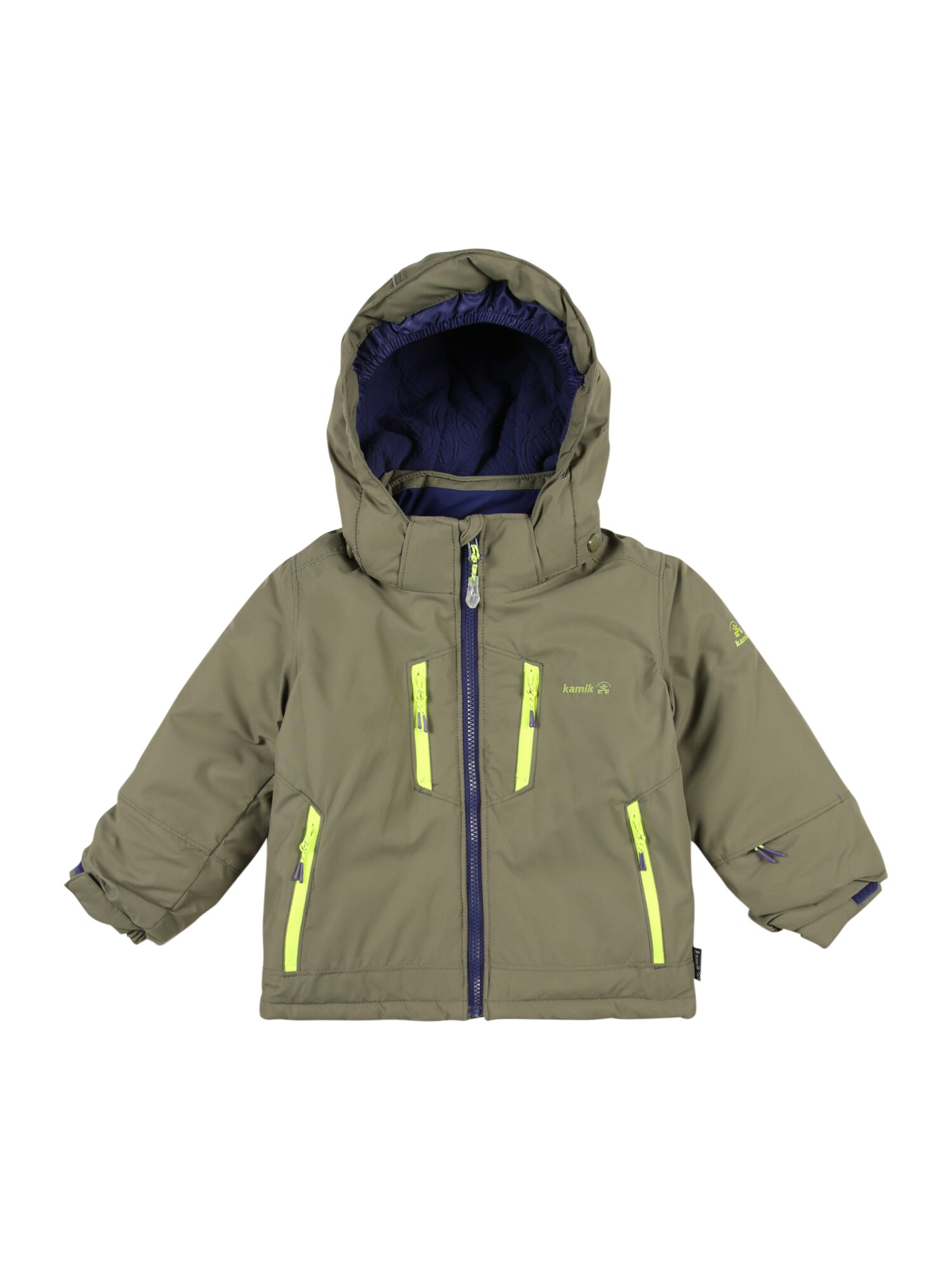 Kamik Giacca per outdoor 'HUX'  oliva / giallo neon