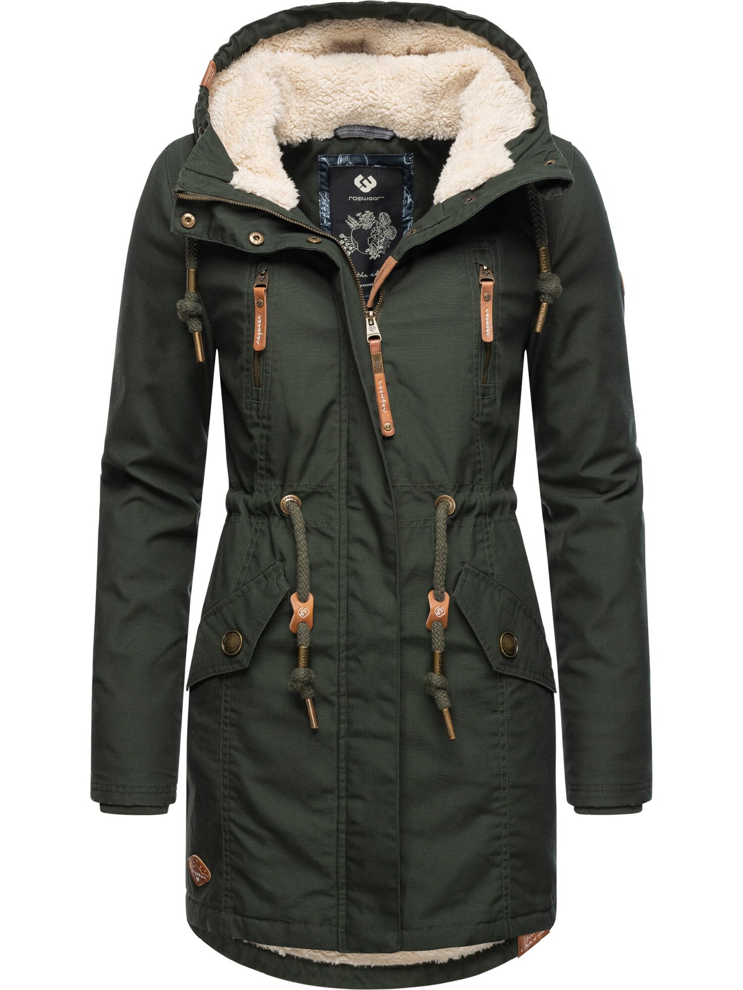 Ragwear Zimná parka 'Elsie'  tmavozelená