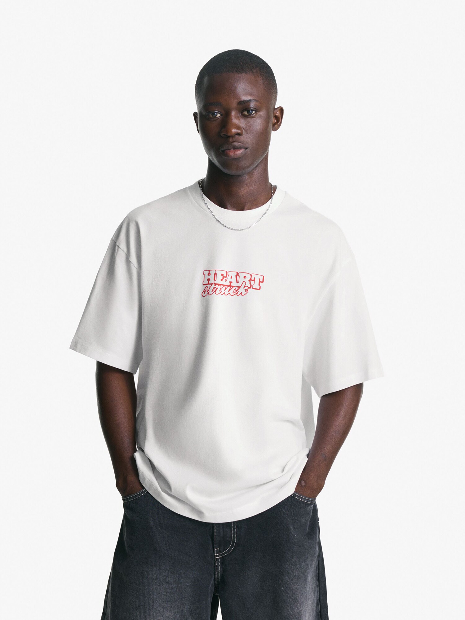 Bershka Póló  piros / fehér termék 2. képe