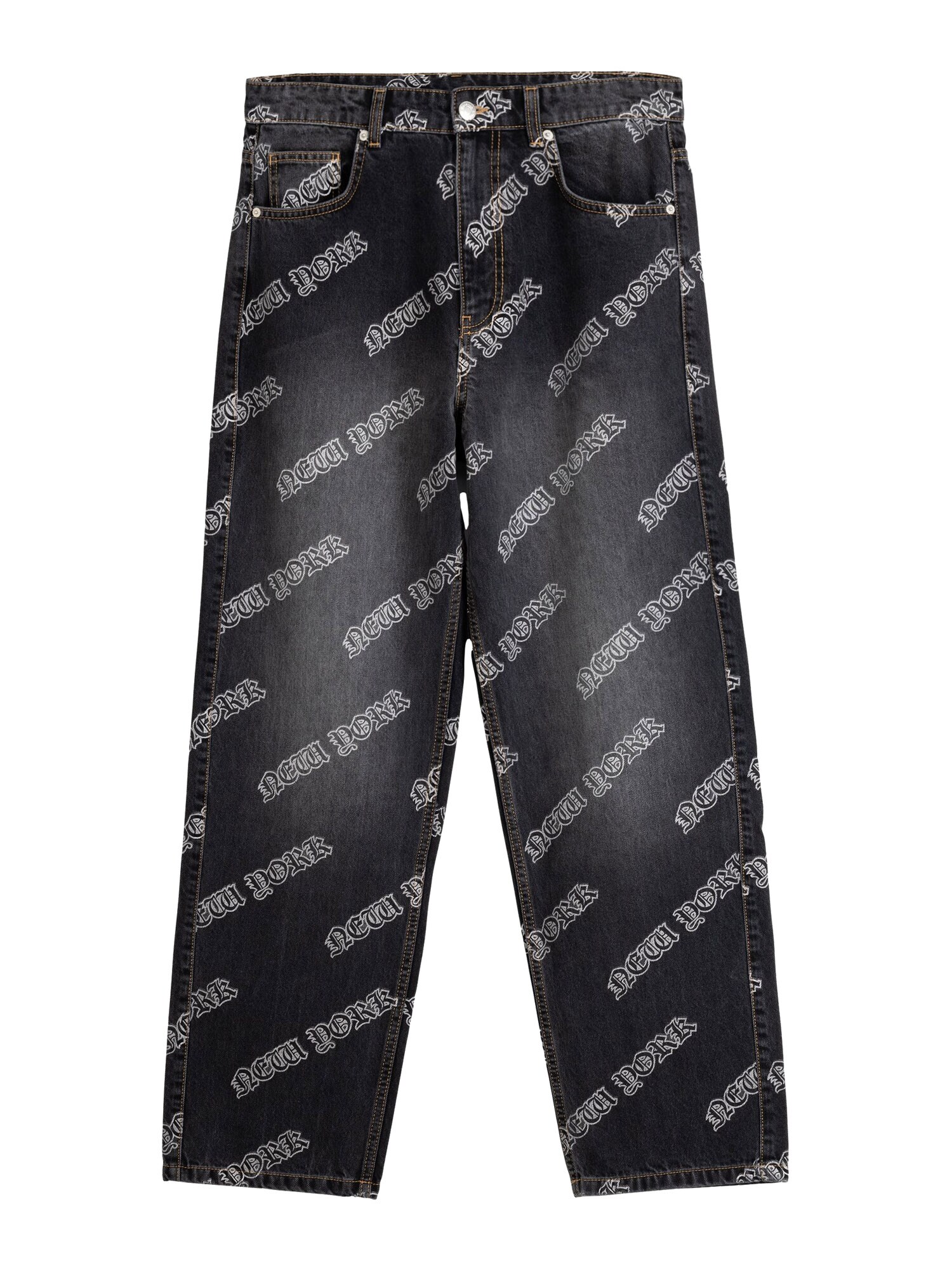 Bershka Džínsy  čierny denim / biela