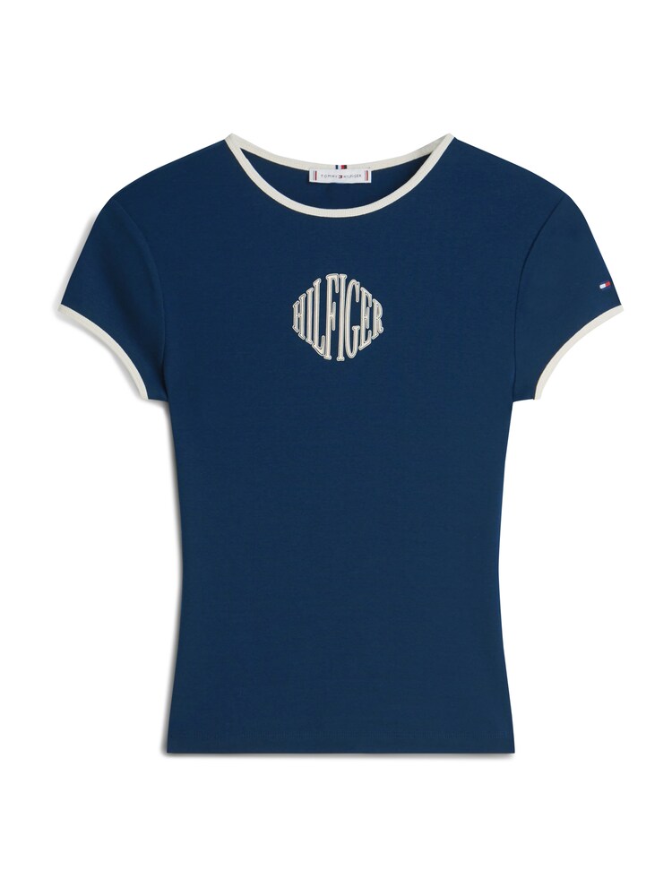 TOMMY HILFIGER T-Shirt Damen Größe L navy / puder / weiß