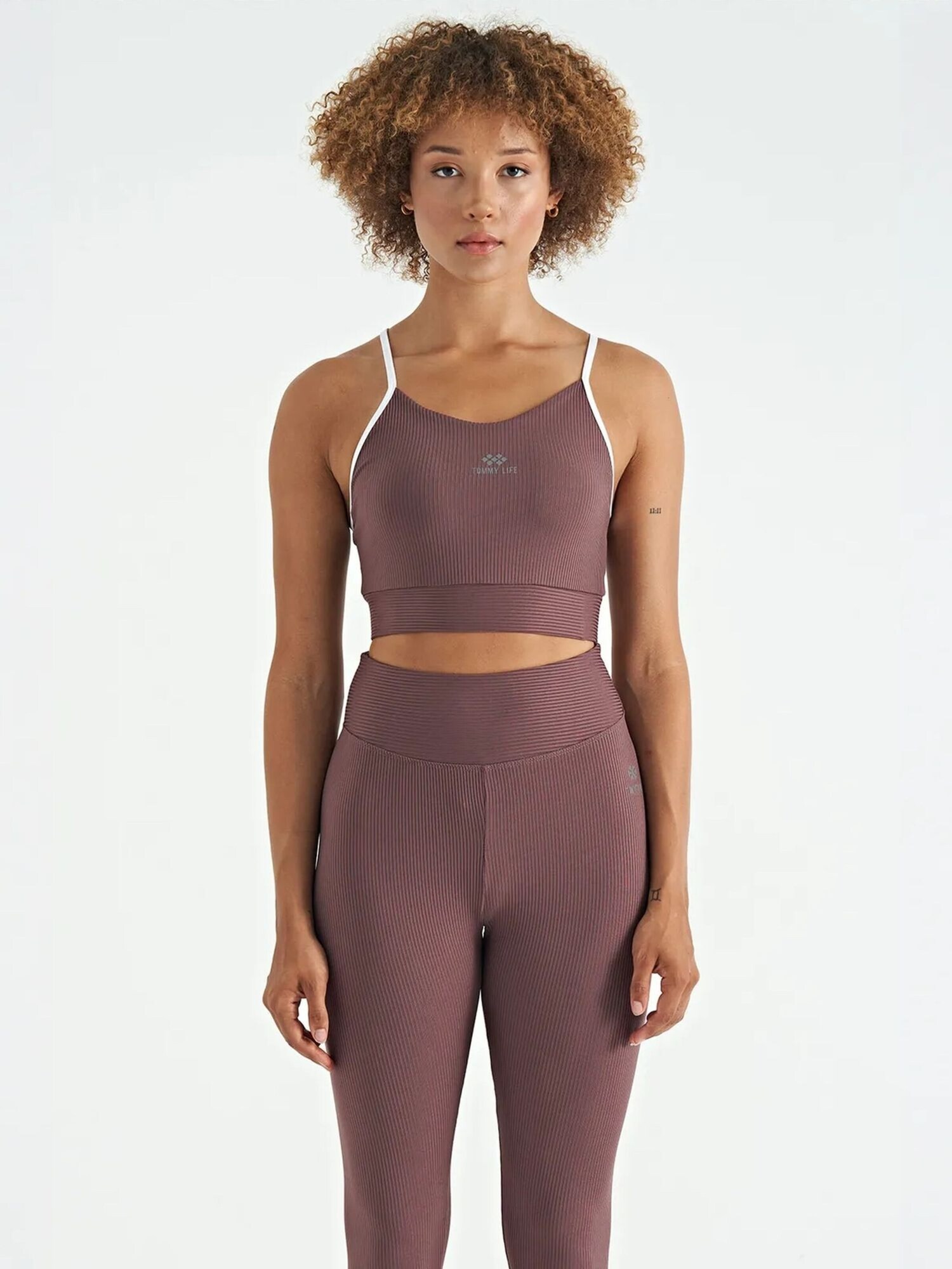 Tommy Life Sportski top siva / sivkasto ljubičasta (mauve) / bijela