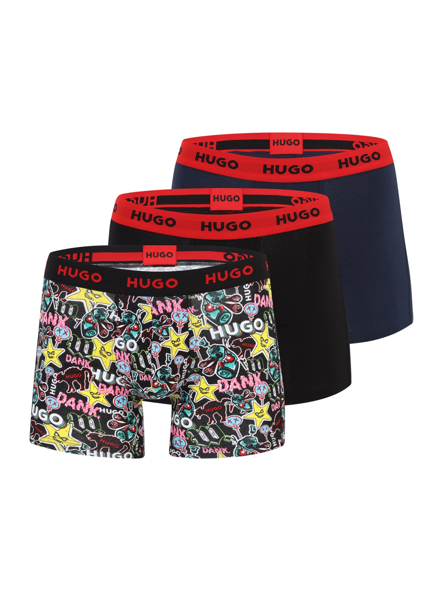 HUGO Boxeralsók  sötétkék / sárga / piros / fekete / fehér
