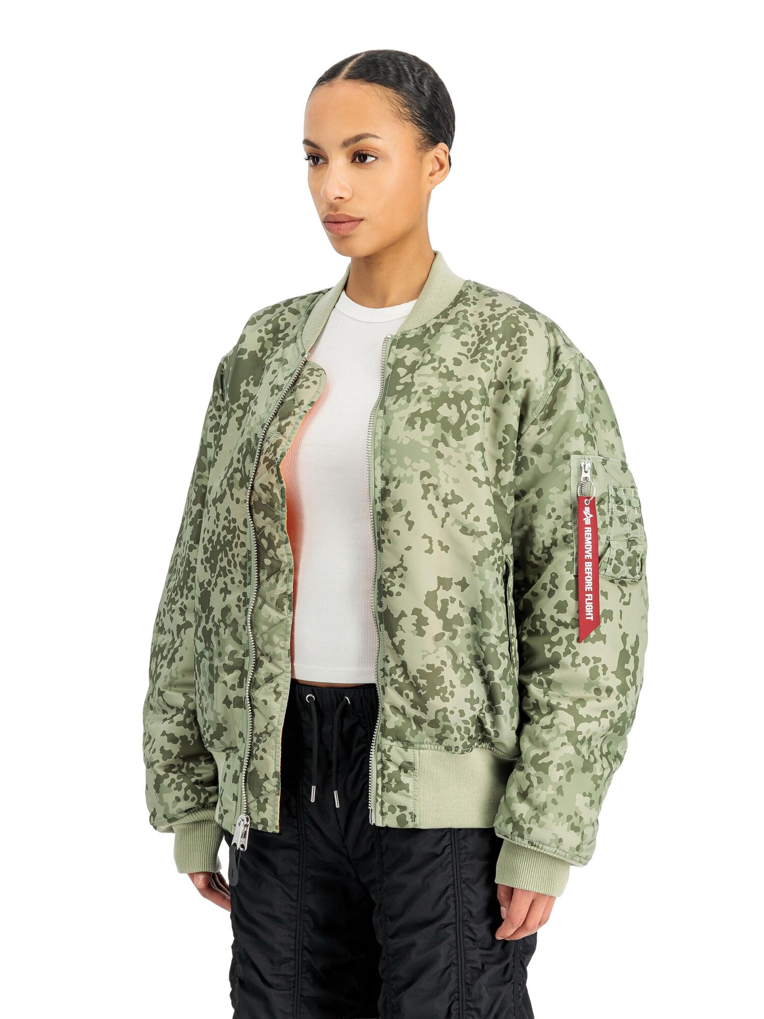 ALPHA INDUSTRIES Chaqueta de entretiempo 'MA-1 Heritage'  caqui / oliva / verde claro – imagen 4