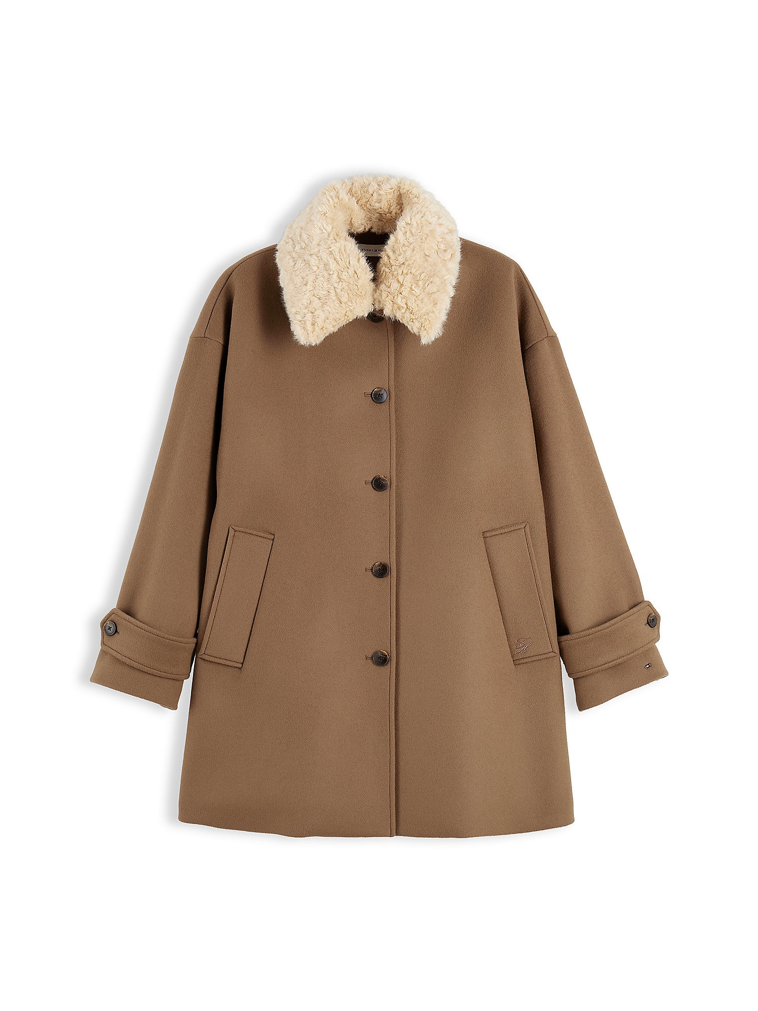 TOMMY HILFIGER Abrigo de entretiempo cognac / blanco lana – imagen 1