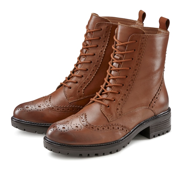 LASCANA, Šnurovacie členkové čižmy, Hnedá, Obrázok 5 z 5