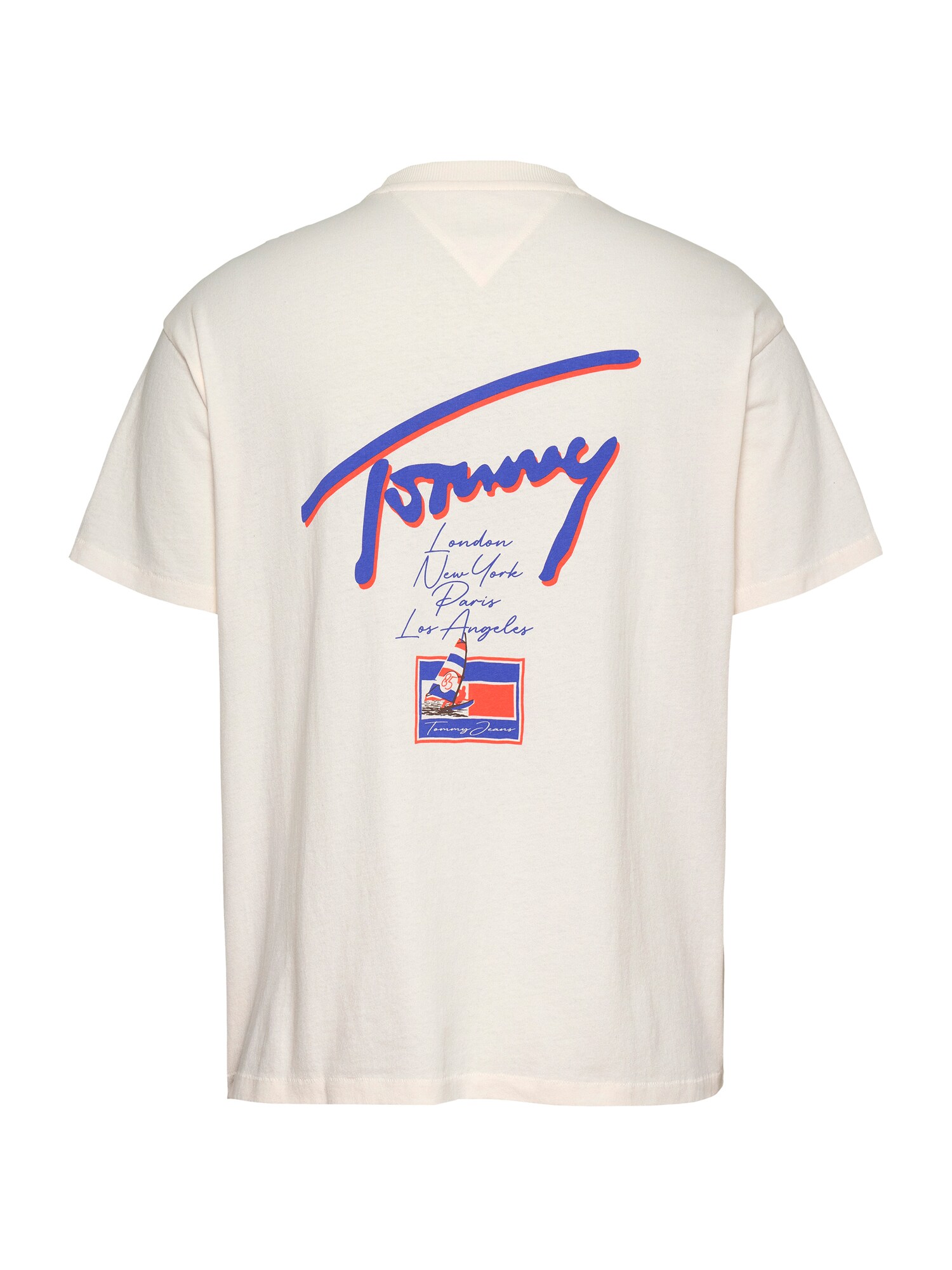 Tommy Jeans Tričko neónovo modrá / oranžovo červená / biela (obrázok 5)