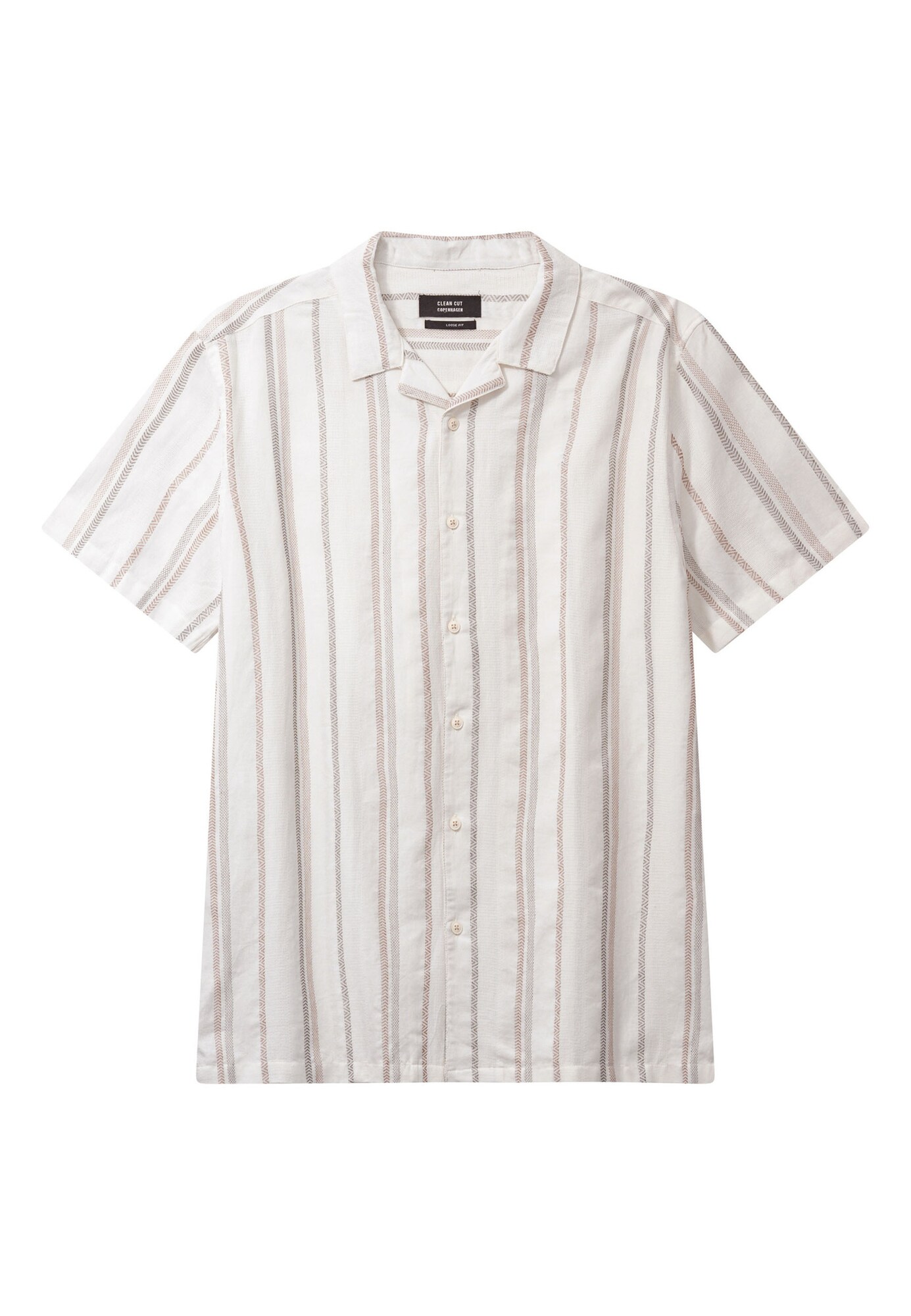 Clean Cut Copenhagen Camisa 'Evald'  ecru / marrón / negro
