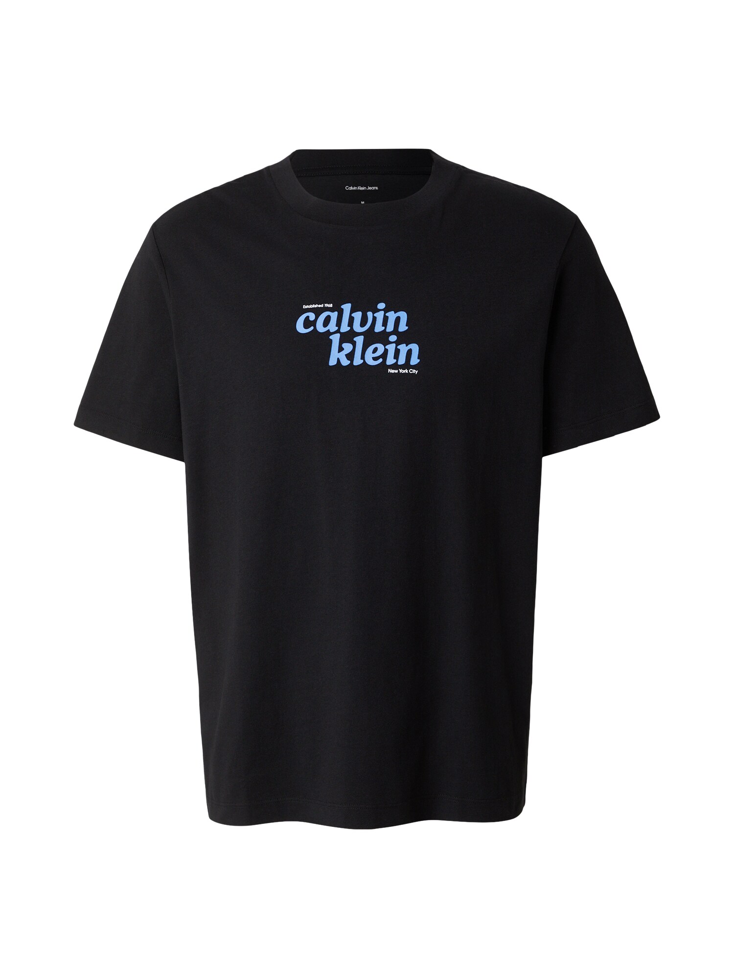 Calvin Klein Jeans Majica 'Relaxed Logo'  neonsko modra / črna